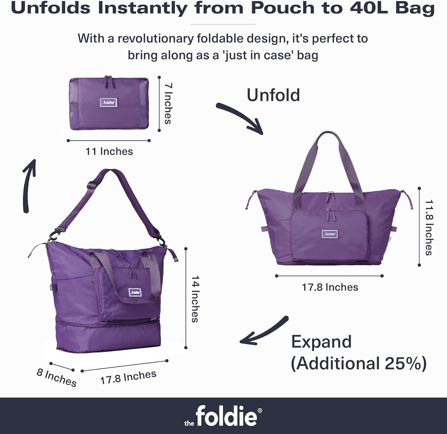 Private Label Foldable Travel Bag for Women - 40L Weekender with Custom Logo Multiple Pockets - Expandable Carry-On Manufacturer