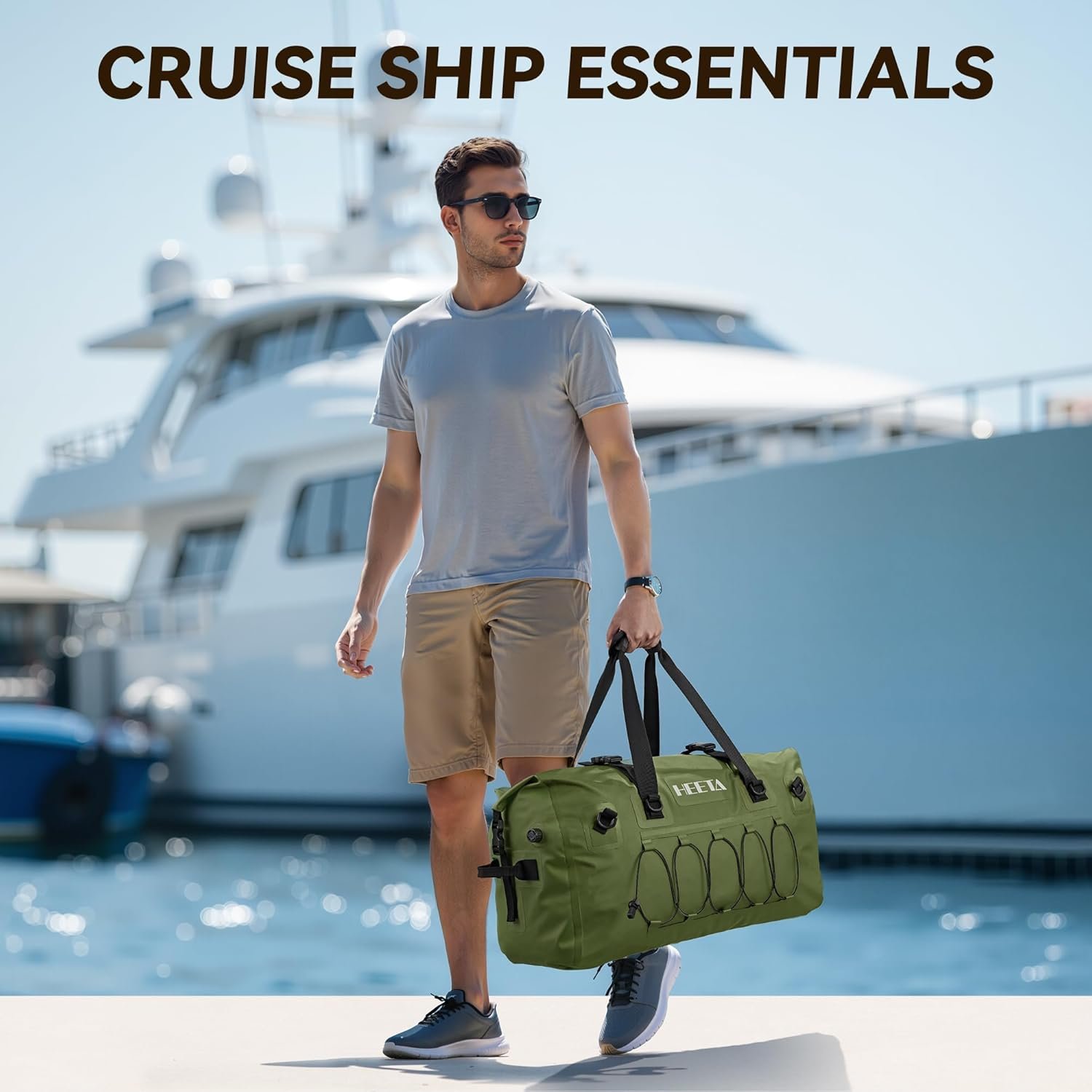 Custom Logo Waterproof Duffel Bag Motorcycle Dry Bag Backpack 60L/80L Extra Large Rolltop Travel Duffel Bag with Straps & Handles Private Label for Kayaking Rafting Boating Canoeing Camping Gym Beach Cruise Ship Manufacturer