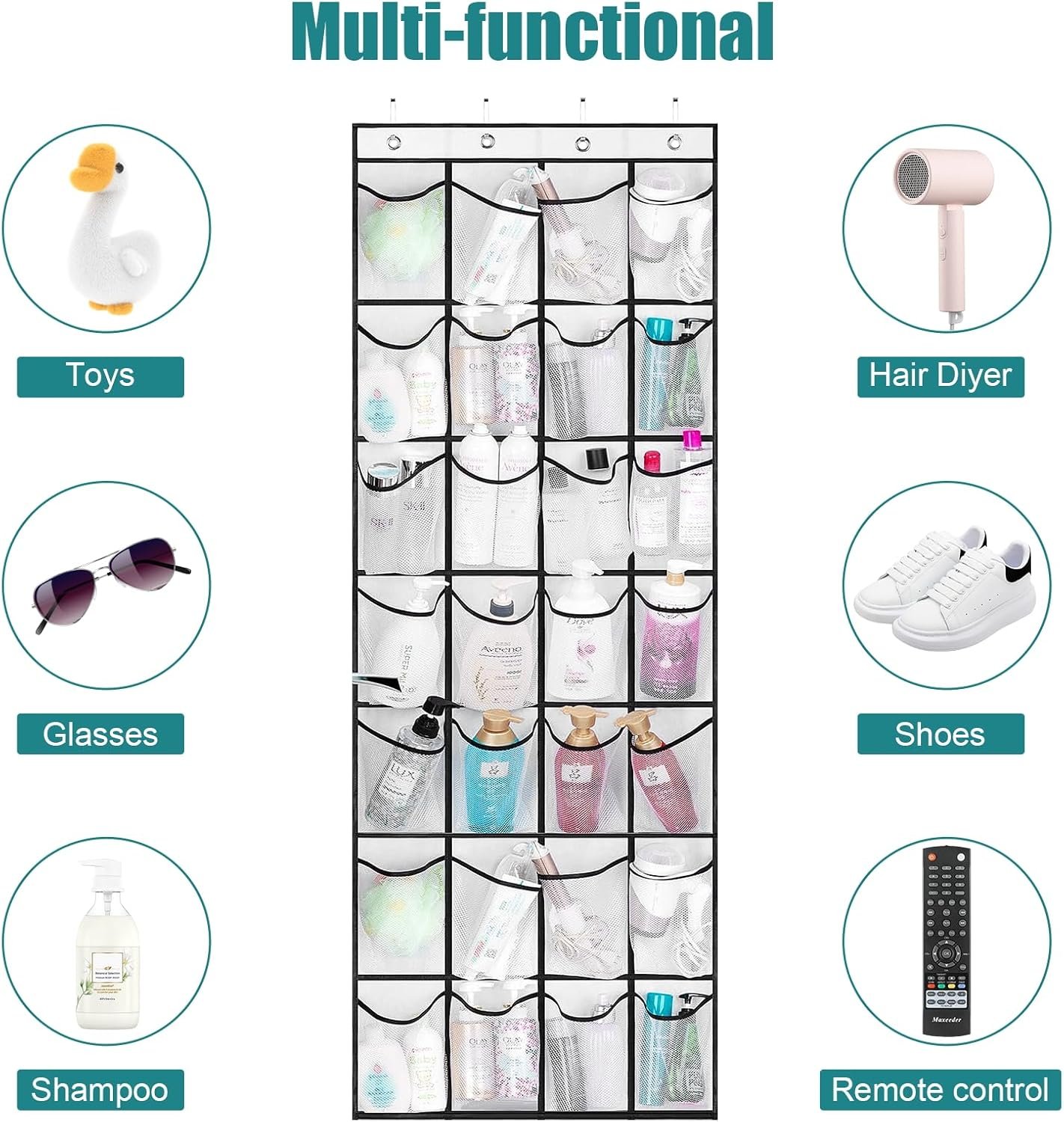 Private Label 28 Large Pockets Over-the-Door Shoe Organizer, Custom Logo Hanging Clear Shoe Rack for Closet and Door, Manufacturer Storage Holder with 4 Metal Hooks White Private Label 28 Large Pockets Over-the-Door Shoe Organizer, Custom Logo Hanging Clear Shoe Rack for Closet and Door, Manufacturer Storage Holder with 4 Metal Hooks White