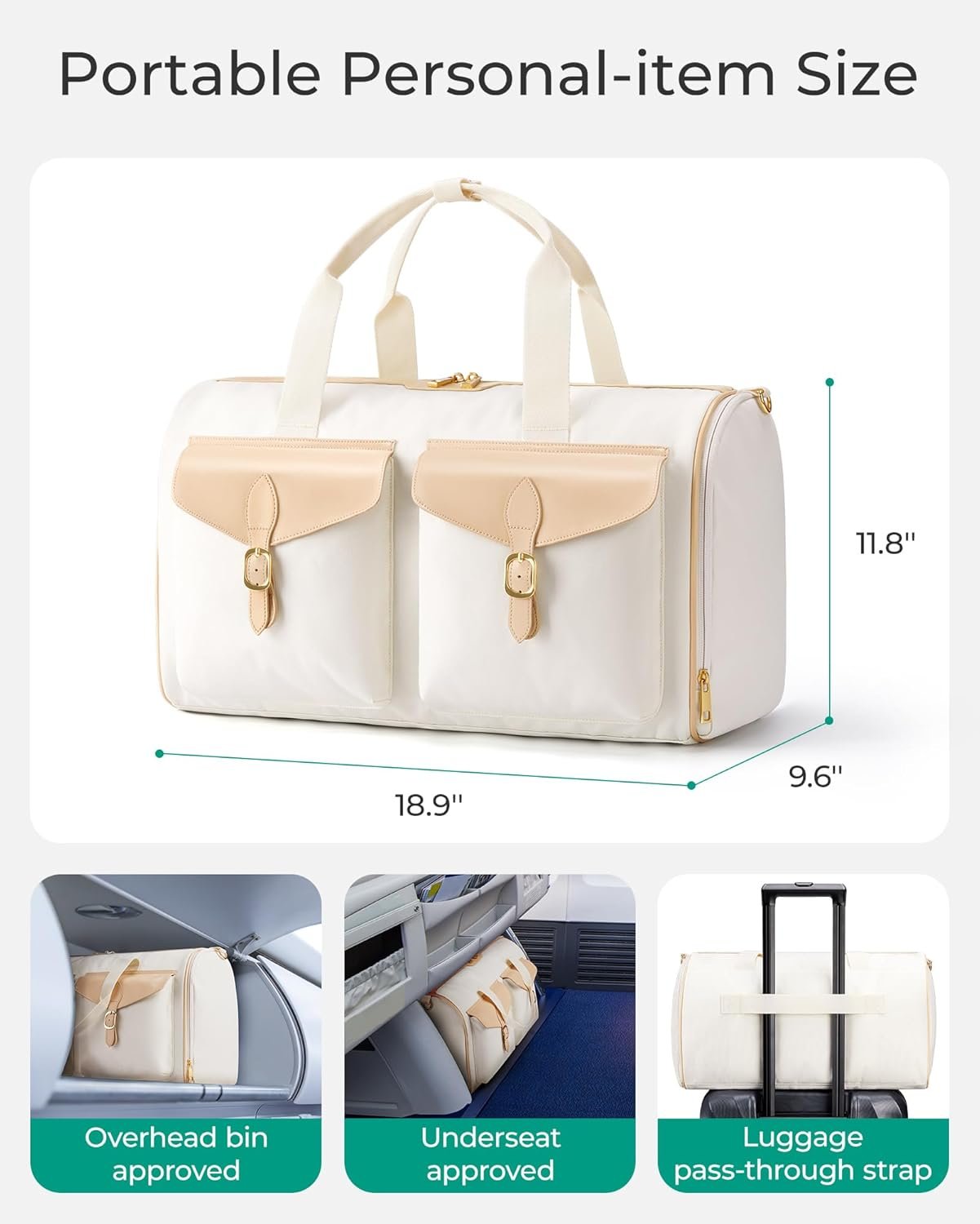 Manufacturer Womens Vintage Weekender Duffel Bag Custom Logo Overnight Gym Carry-On Personal Item for Travel Private Label Beige Manufacturer Womens Vintage Weekender Duffel Bag Custom Logo Overnight Gym Carry-On Personal Item for Travel Private Label Beige