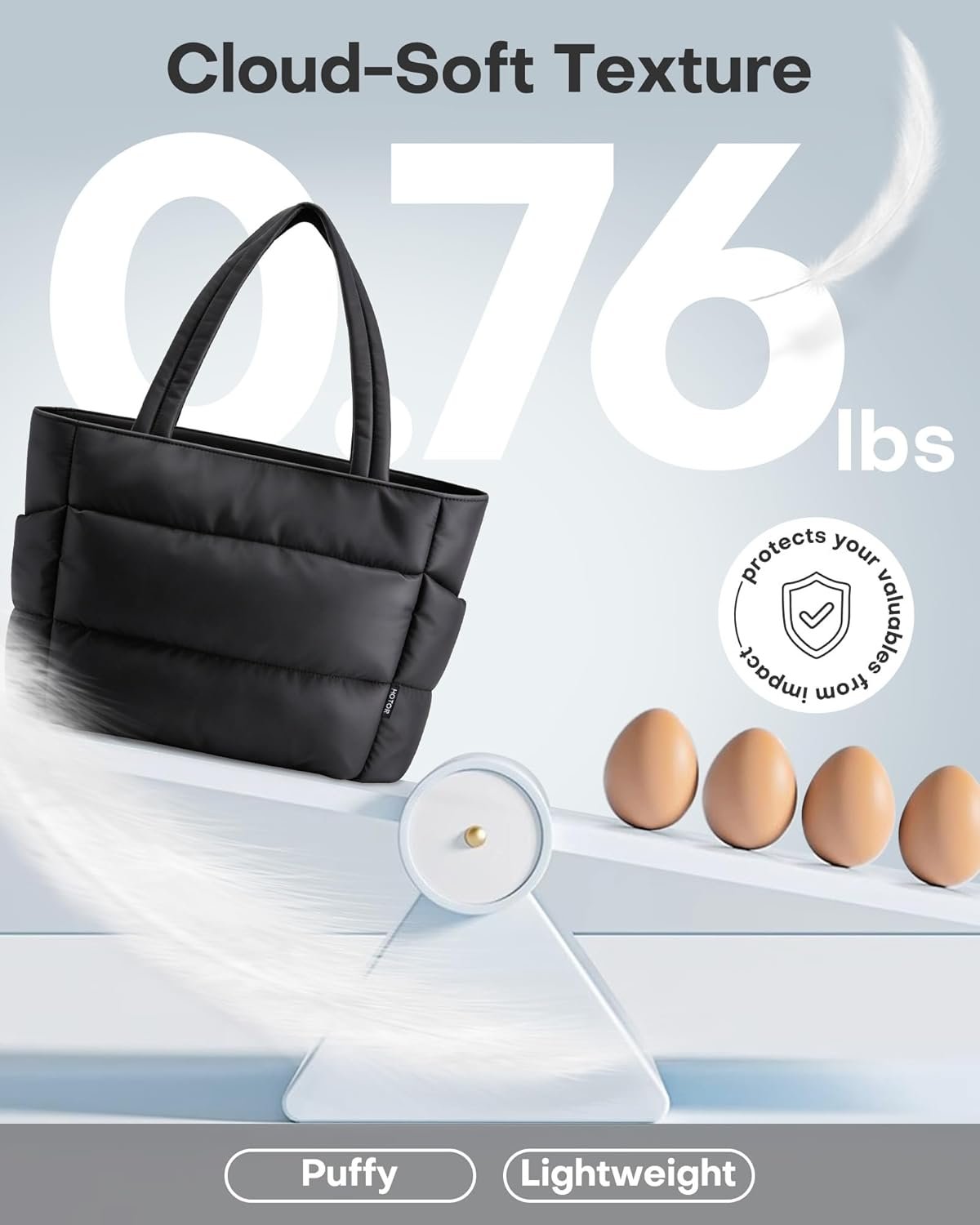 Factory Puffer Tote Bag for Women Nurses - Private Label Multi-Pocket Lightweight Bag for Work - Custom Logo Quilted Handbag for Travel and Gym