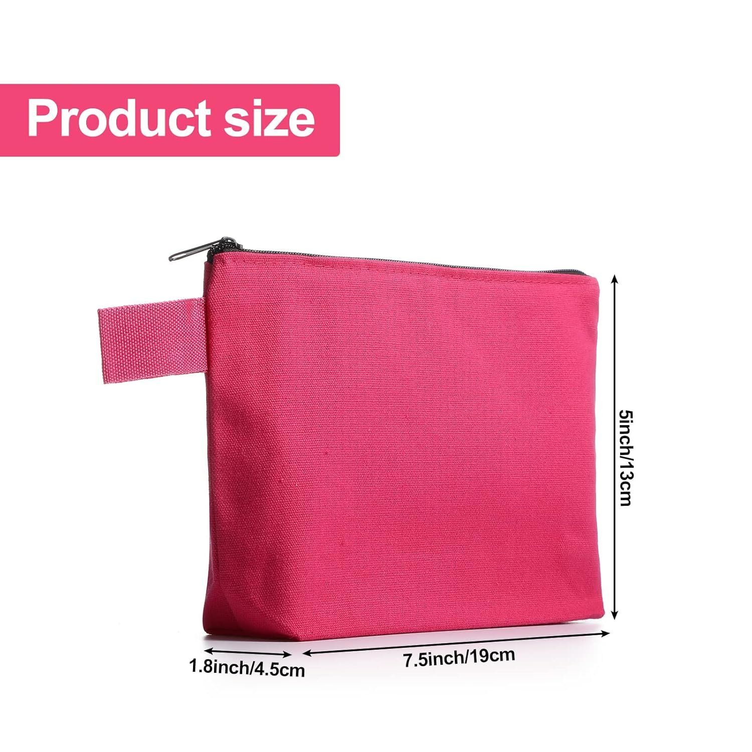Private Label 30 Pcs Bulk Canvas Makeup Bags Custom Logo Small Travel Zipper Cosmetic Pouches Blank DIY Multipurpose Toiletry Hygiene for Purse Pencil Case Manufacturer 7.5 x 5 x 1.8 Inch