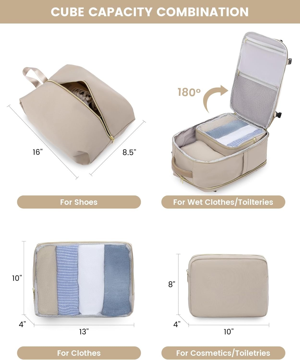 Custom Logo 40L Large Travel Backpack for Women TSA Airplane Carry-On Personal Item Fits 17