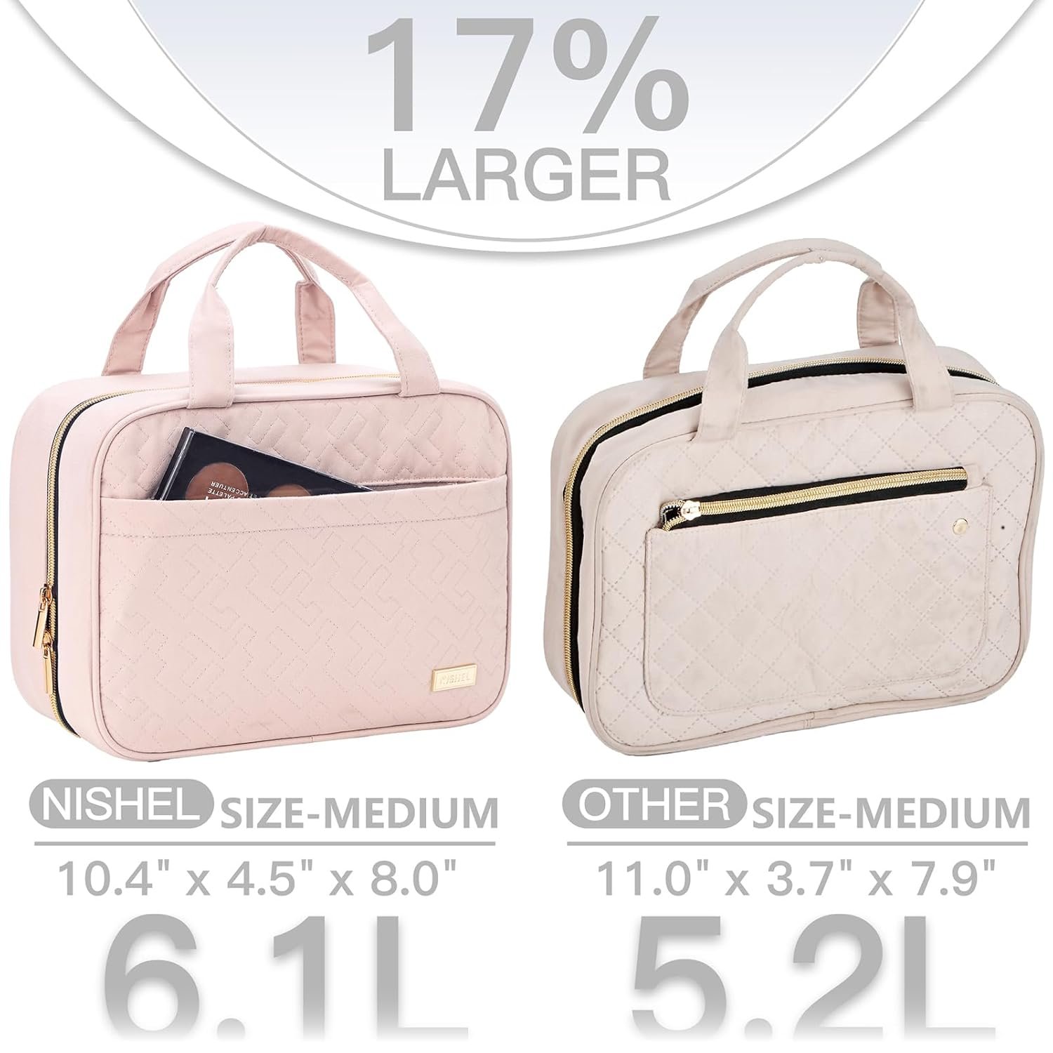Private Label Travel Toiletry Bag for Women Portable Hanging Organizer for Travel-Sized Shampoo Conditioner Brushes Set Makeup Accessories with Custom Logo Medium Size Pink Manufacturer