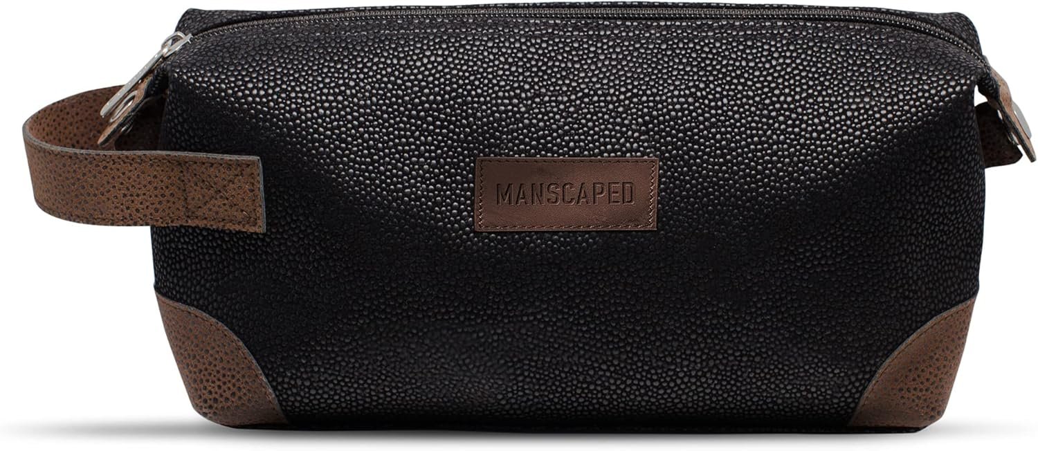 Private Label Men's Premium PU Leather Toiletry Bag Custom Logo Dopp Kit Shaving Trimmer Travel Case Manufacturer