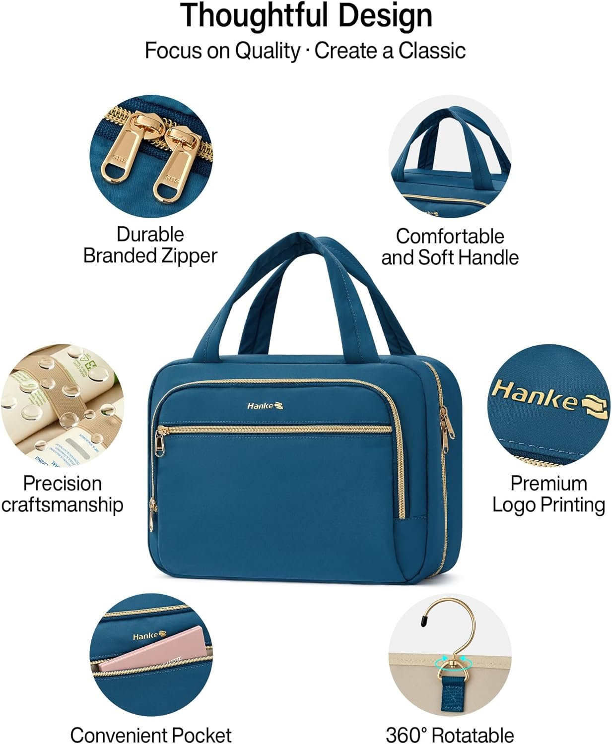 Custom Logo Hanging Travel Toiletry Bag for Women Water-Resistant Private Label Makeup Organizer with Hook Cosmetic Bag for Bathroom and Travel Essentials Manufacturer Off White