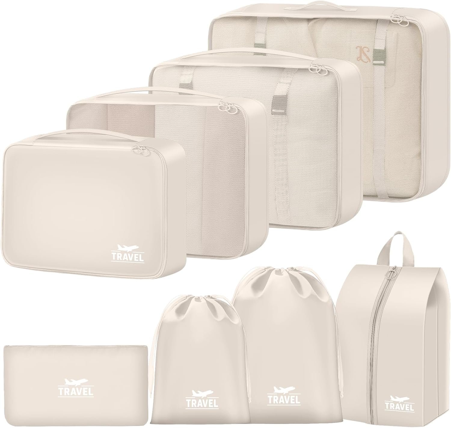 Custom Logo 8 Set Packing Cubes Travel Suitcase Private Label Organizer Luggage Bags Factory Accessories Gifts for Women