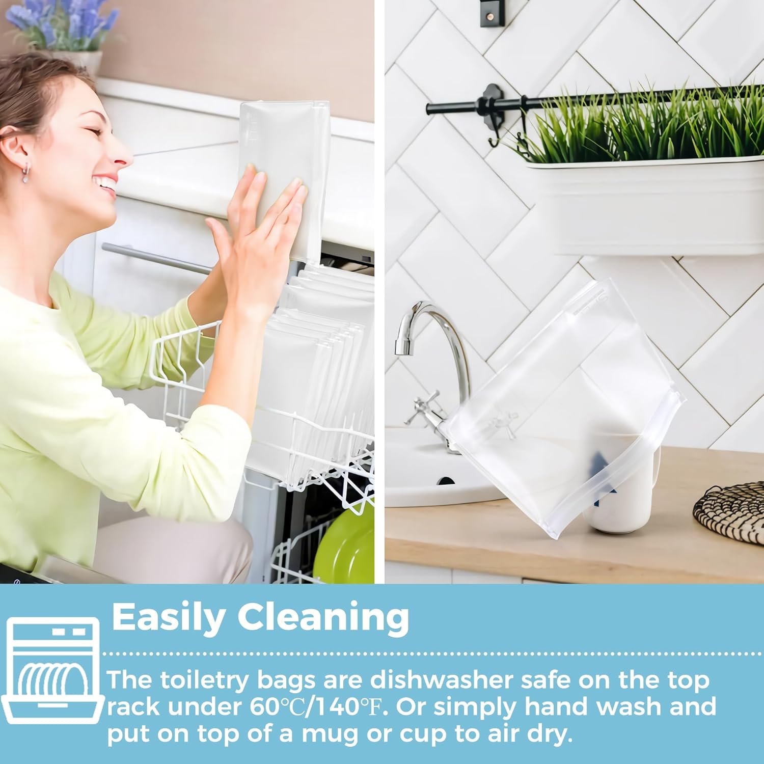 Custom Logo 4 Pack Leakproof Clear Toiletry Bags TSA Approved Quart Size Zipper Carry On Compliant Private Label BPA Free Travel Makeup Cosmetic Bags Factory Made for Men Women