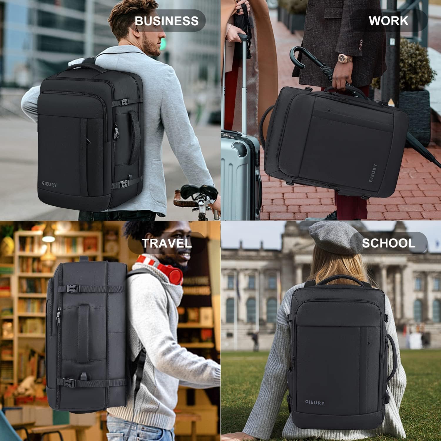 Private Label 50L Carry On Backpack TSA Flight Approved Laptop Travel Bag for Men and Women Custom Logo Large Expandable 40L Daypack Lightweight Business Weekender Manufacturer Black Private Label 50L Carry On Backpack TSA Flight Approved Laptop Travel Bag for Men and Women Custom Logo Large Expandable 40L Daypack Lightweight Business Weekender Manufacturer Black