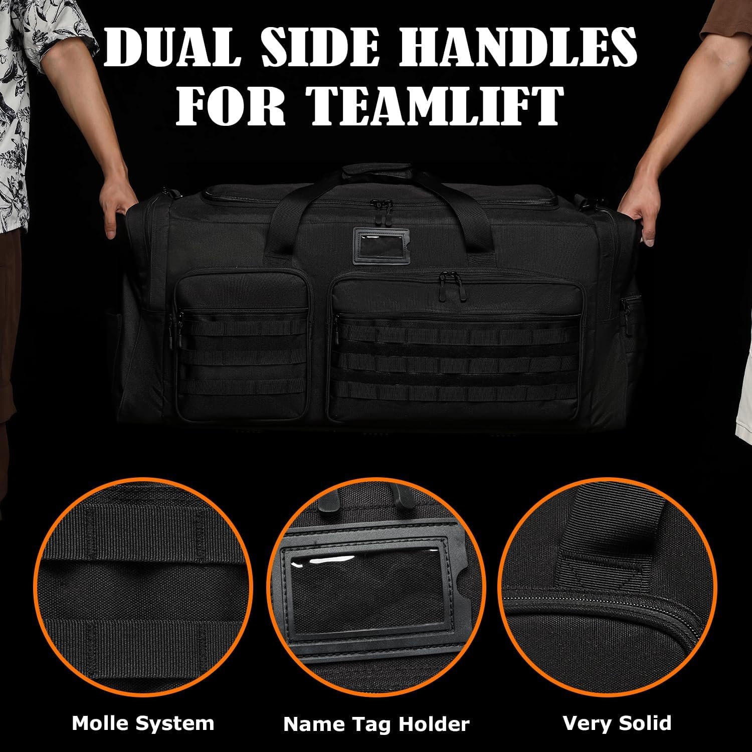 Private Label 130L Extra Large Heavy Duty Duffle Bag for Men Travel Sports Gym Equipment with Custom Logo for Hockey Football Baseball Soccer Basketball Drum Hardware Manufacturer