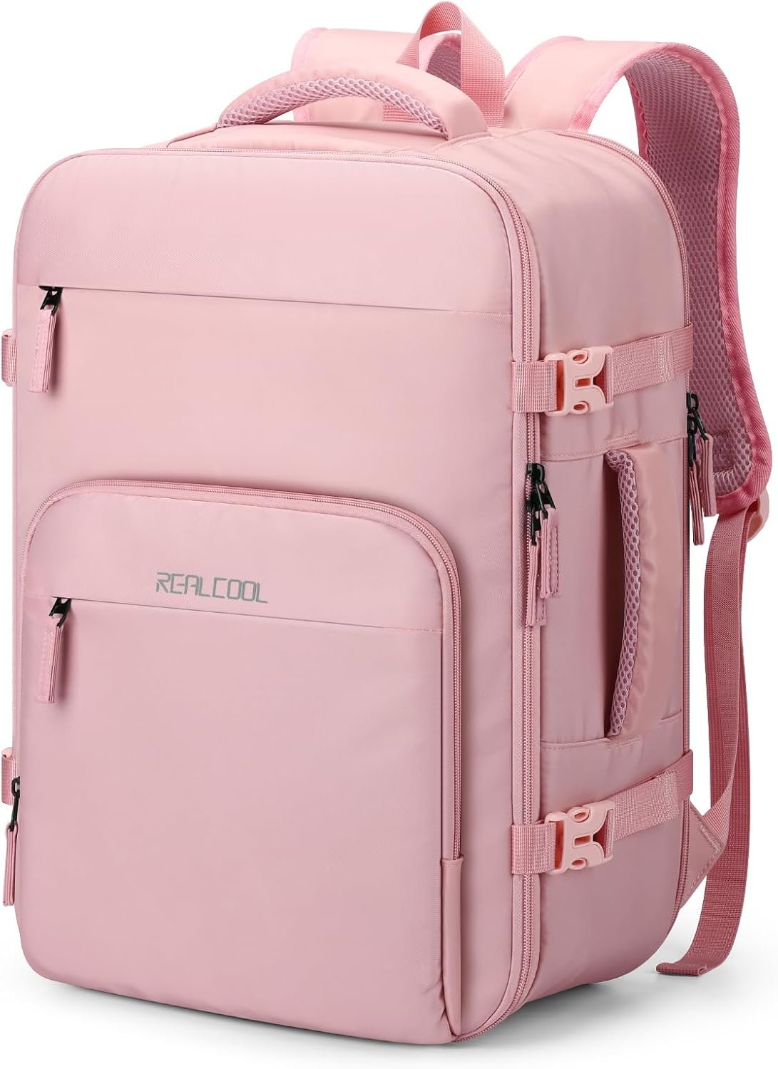 Factory Direct Travel Backpack for Women & Men - Private Label 15.6 Inch Laptop Carry On TSA Flight Approved - Custom Logo Gift for Travelers Students Professionals College School Business Weekender Daypack - Pink