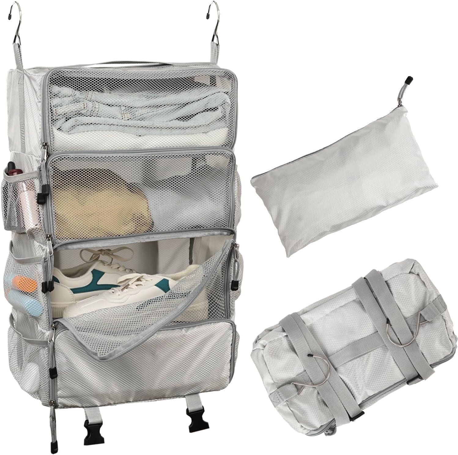 Private Label Travel Luggage Organizer Hanging Packing Cubes Insert for Suitcase Carry-On Closet Folding Shelves Custom Logo Grey M Manufacturer Private Label Travel Luggage Organizer Hanging Packing Cubes Insert for Suitcase Carry-On Closet Folding Shelves Custom Logo Grey M Manufacturer