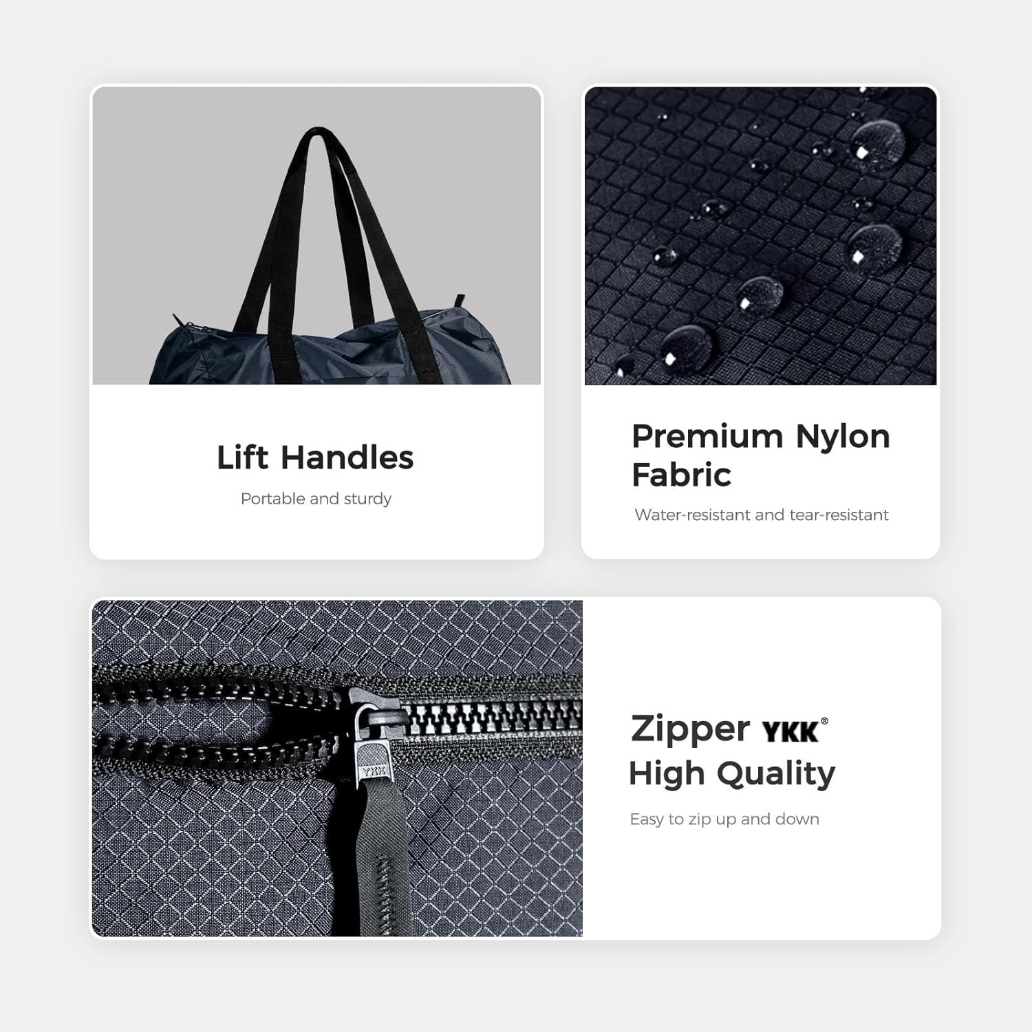 Custom Logo Lightweight Travel Duffel Bag Private Label Water-Resistant Sports Gym Bag Manufacturer 32L Foldable Weekender Bag for Fitness Hiking Camping Navy Blue