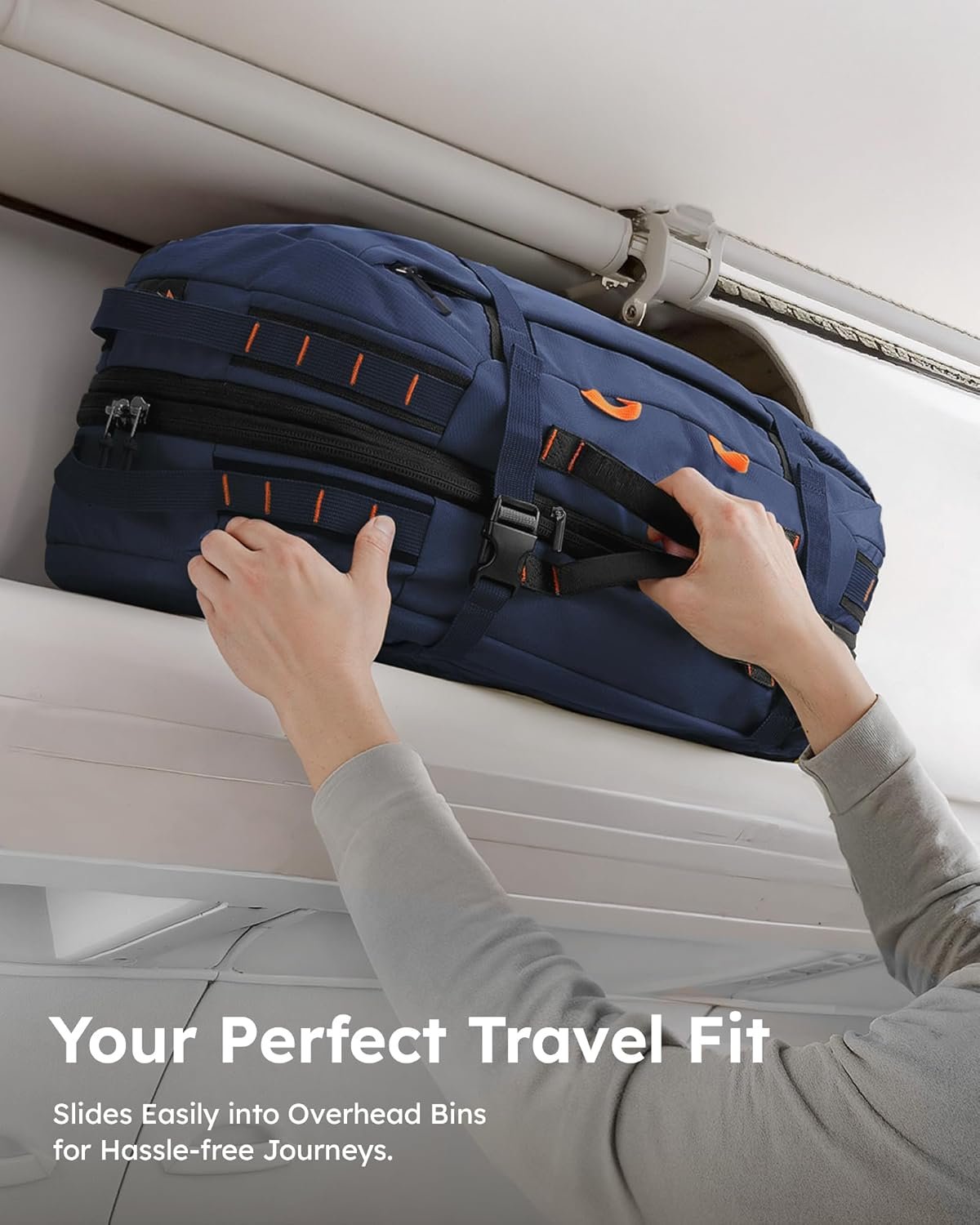 Manufacturer 40L-50L Expandable Travel Backpack for Men and Women Carry On with Wet Dry Compartment Flight Approved Laptop Daypack Fits 15.6