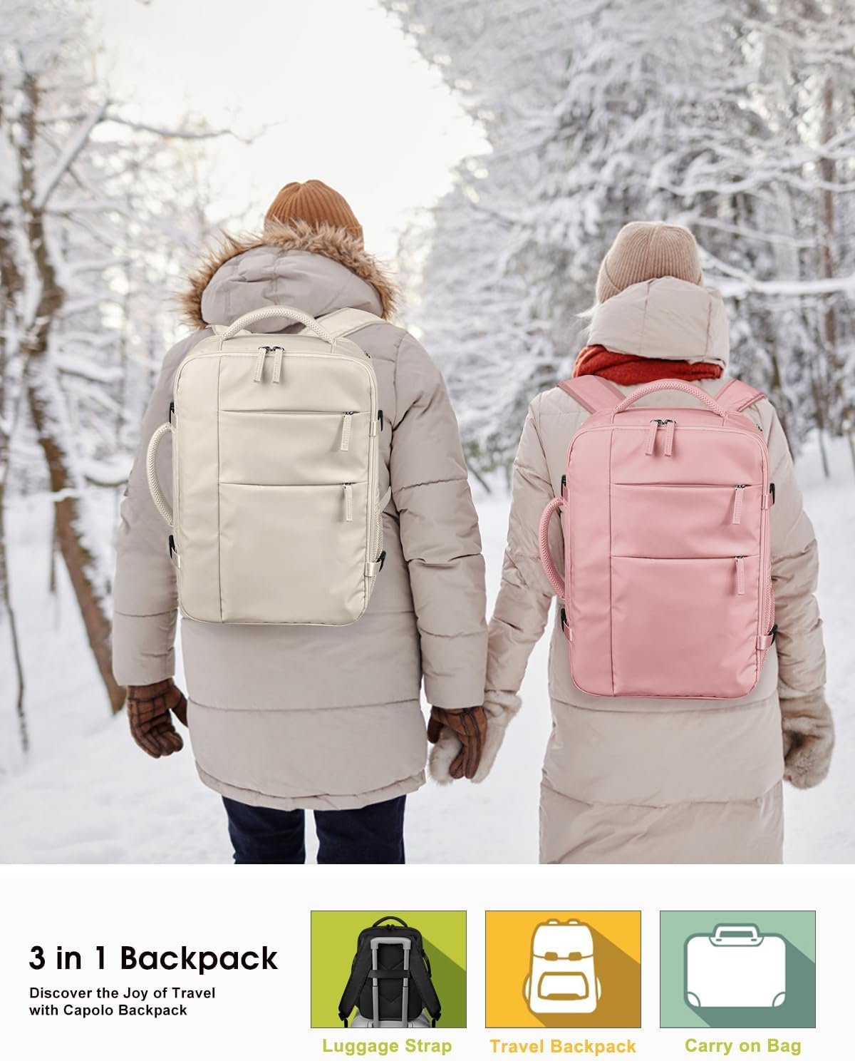 Custom Logo Waterproof Laptop Travel Backpack Airlines Approved Carry On for Men Women Private Label Fits 15.6 Inch Laptop from Factory (Beige)