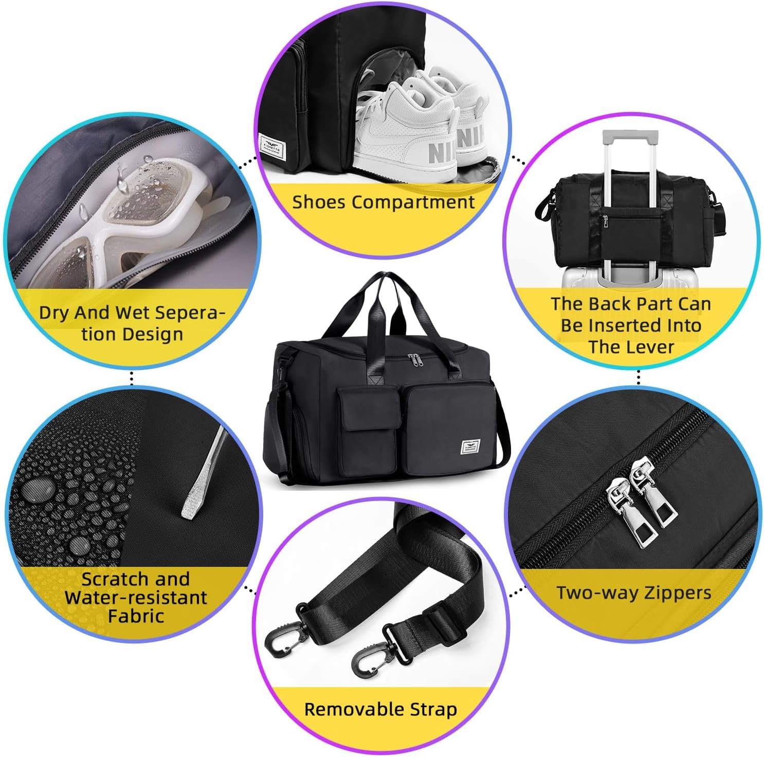 Private Label Women's Gym Duffle Bag with Shoes Compartment and Custom Logo 37L Weekender for Travel Sports Manufacturer