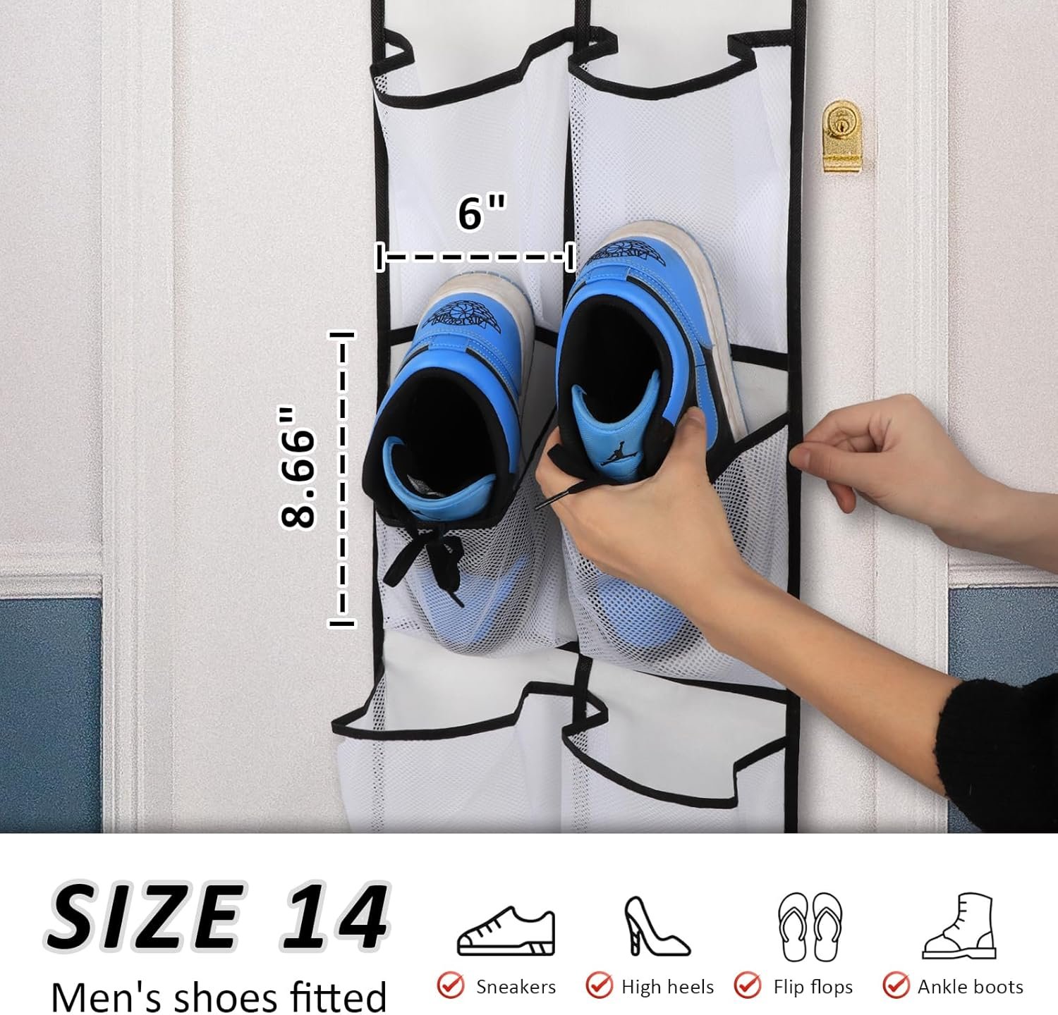 Custom Logo 2PK 12 Large Pockets Private Label Over Door Hanging Shoe Organizer Manufacturer Custom Logo 2PK 12 Large Pockets Private Label Over Door Hanging Shoe Organizer Manufacturer