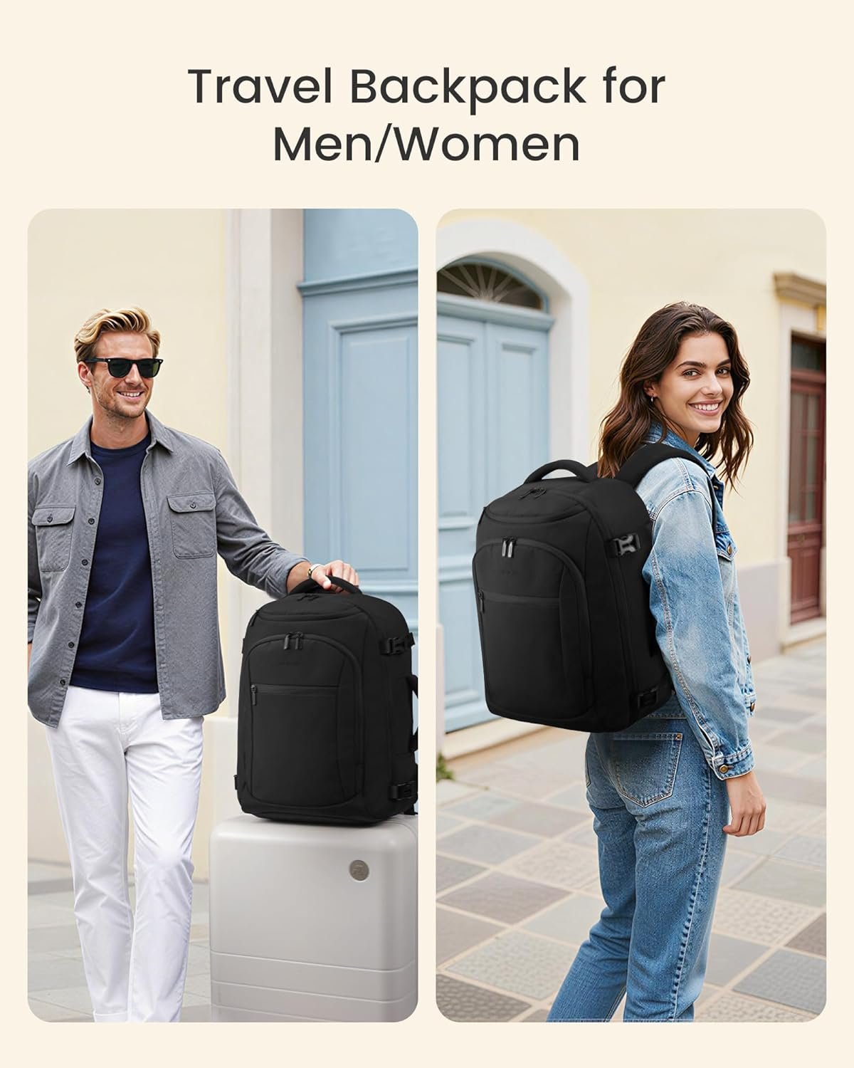 Manufacturer 40L Travel Backpack for Women and Men Airline Approved Carry On with 3 Packing Cubes TSA Waterproof Private Label Personal Item Bag Weekender Fits 18