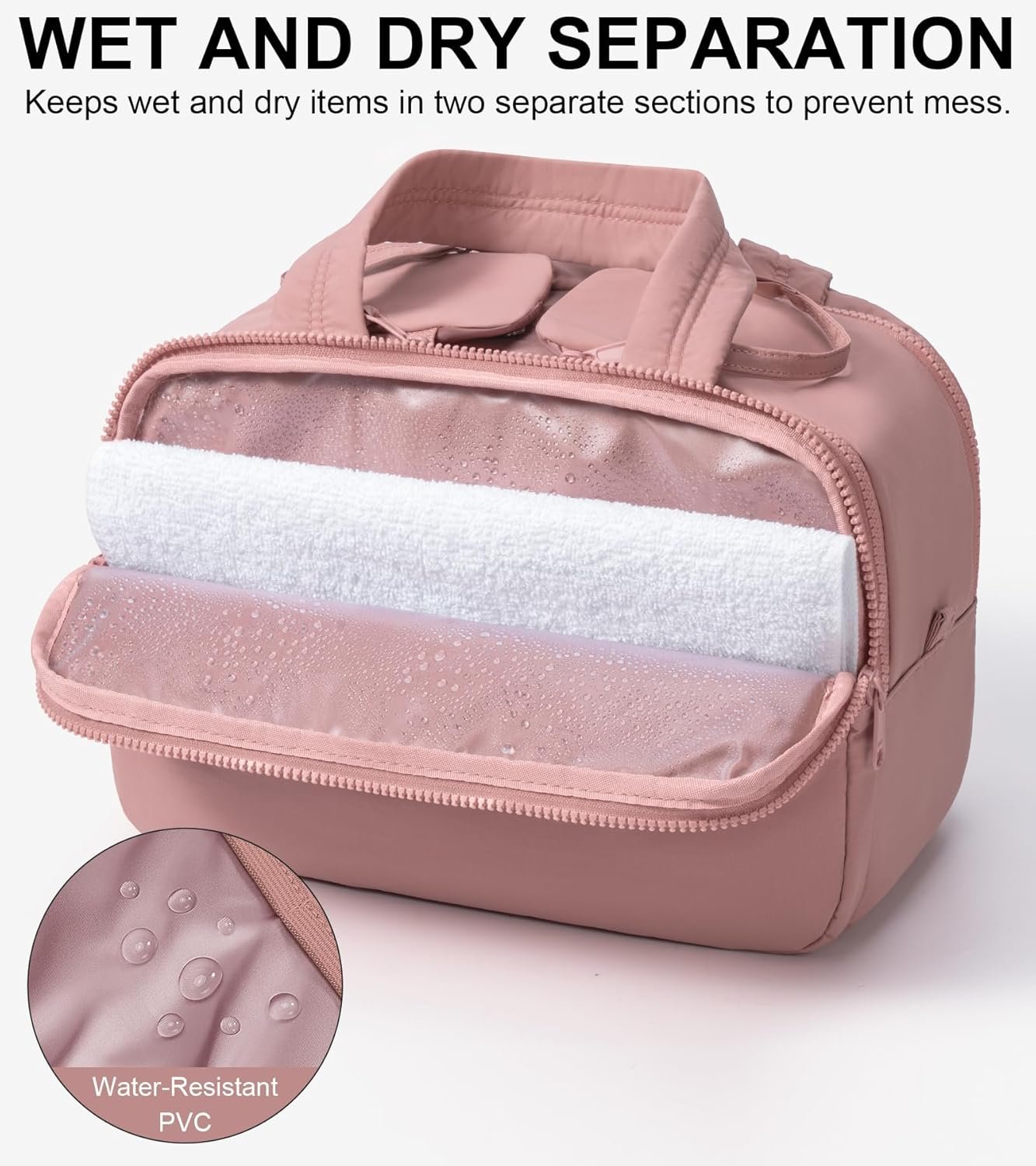 Supplier Large Wide-Open Puffy Travel Toiletry Bag Custom Logo Lightweight Quilted Makeup Cosmetic Organizer Water-Resistant with Handle Dark Pink Private Label