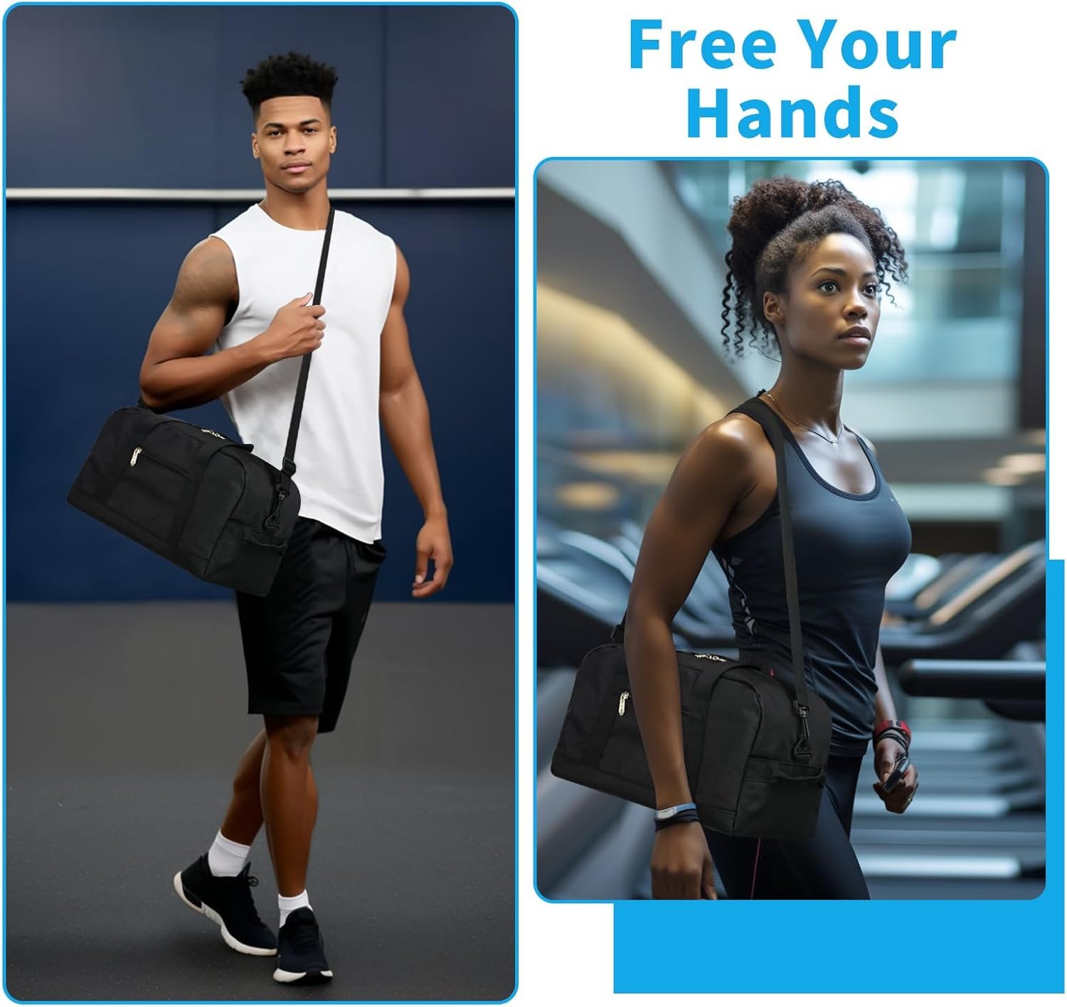 Private Label 14 Inch Small Lightweight Gym Carry On Mini Duffel Bag Custom Logo for Travel Sport Manufacturer - Black