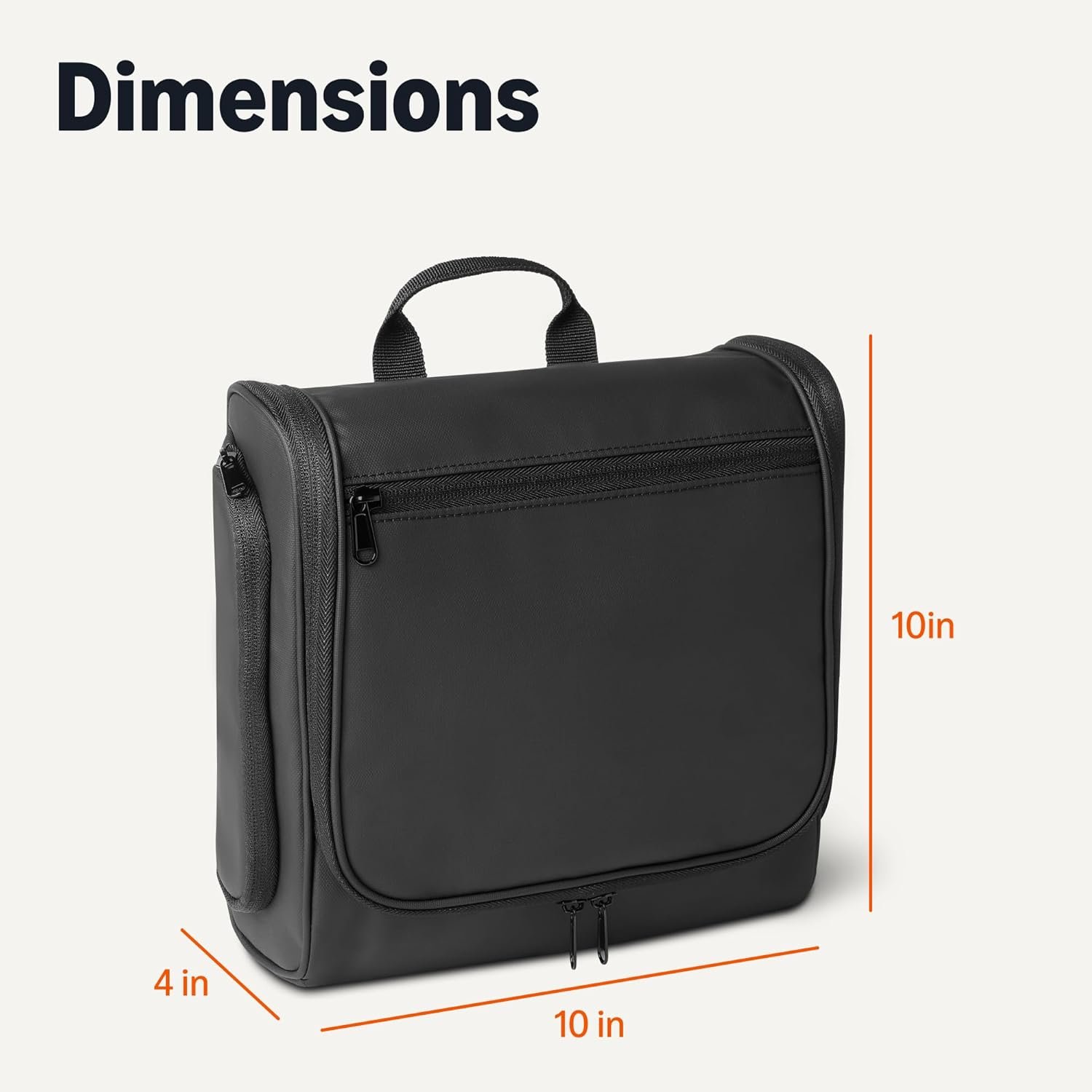 Private Label Waterproof Hanging Dopp Kit Travel Toiletry Bag for Men and Women with Multiple Interior Pockets Custom Logo 2 Side Pockets Black 10