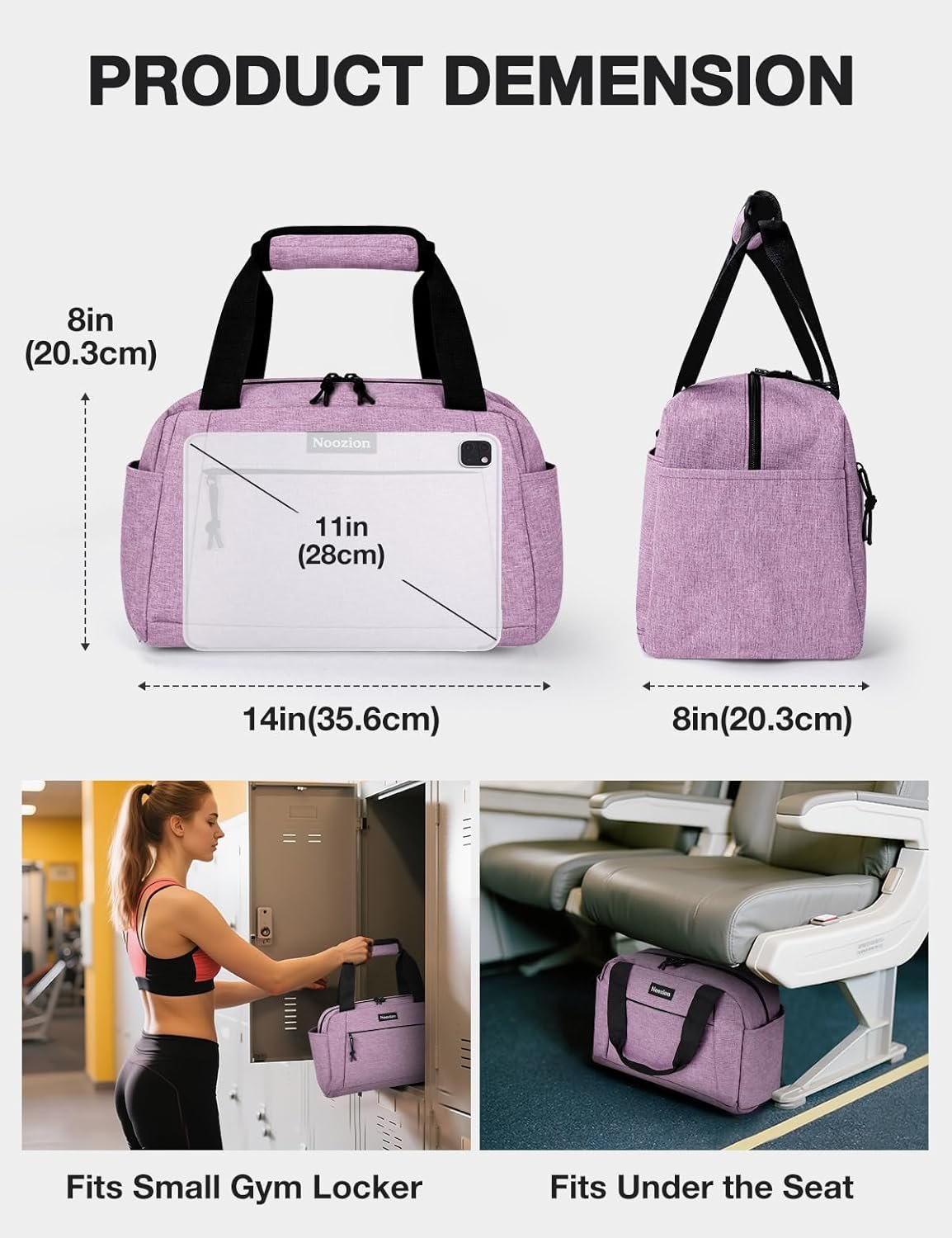 Custom Logo 14 Inch Small Gym Bag for Women & Men Lightweight Carry On Mini Duffle Bag Manufacturer with Multiple Pockets Private Label Sports Bag for Travel and Workout