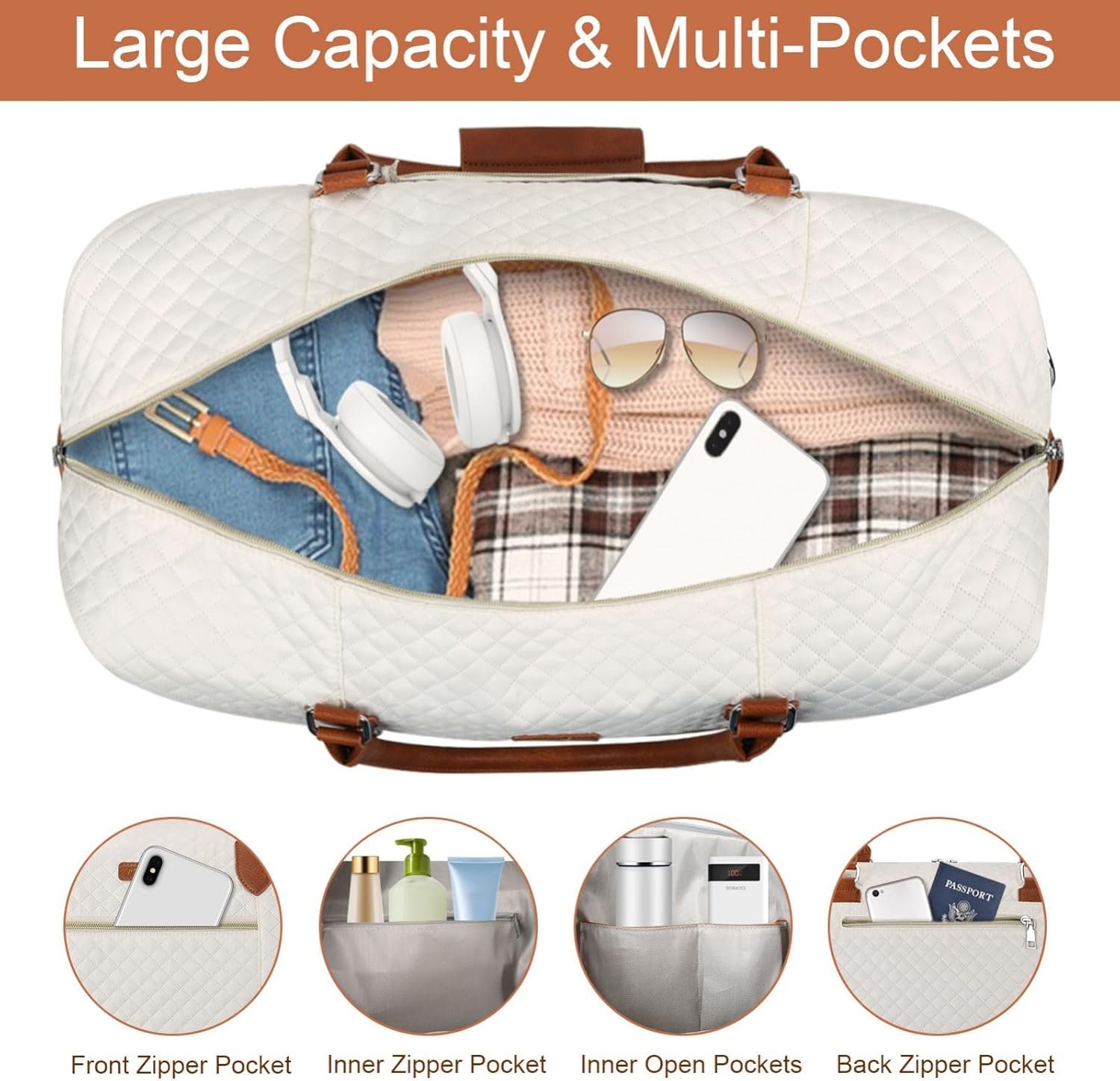 Custom Logo Weekender Bag for Women, Private Label Travel Duffel Carry On Overnight Bag with Shoe Compartment, Large Nylon Weekend Tote Manufacturer