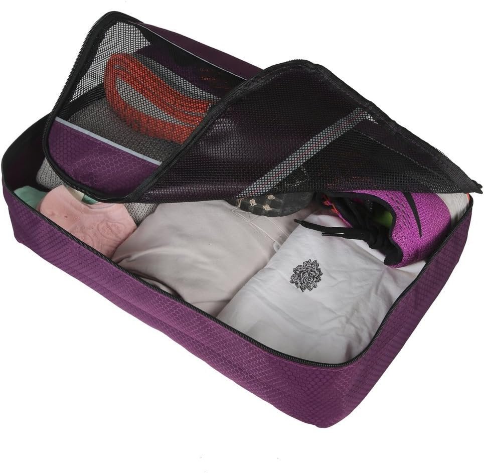 Custom Logo 5 Set Packing Cubes for Large Travel Suitcases Private Label Luggage Organizers 4 Cubes 1 Laundry Pouch Manufacturer