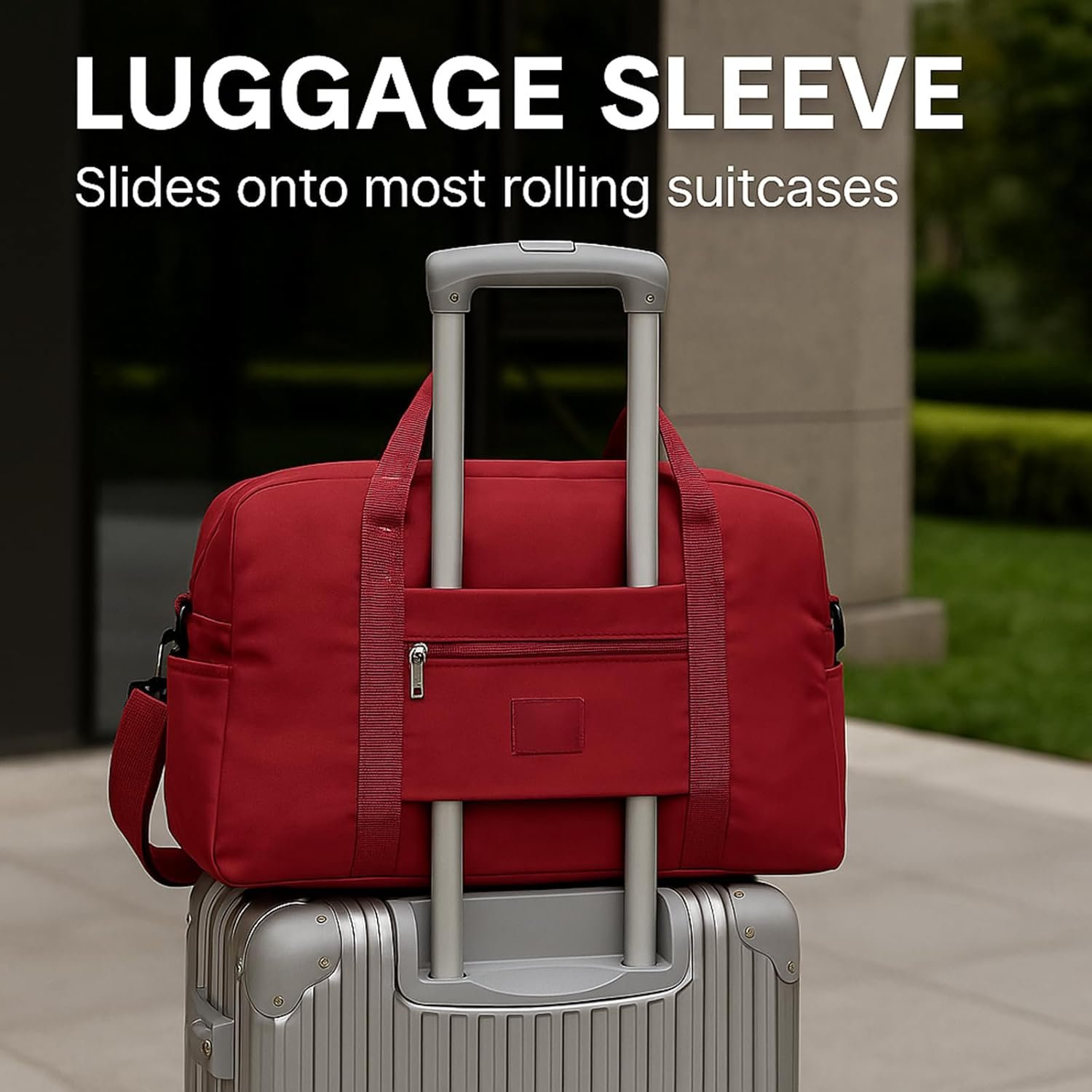 Factory Wholesale Folding Duffle Bag for Travel – Large Capacity Waterproof Oxford Cloth Weekender Carry On Tote with Crossbody Strap and Custom Logo, Lightweight Foldable Gym and Overnight Bag Private Label Red Large