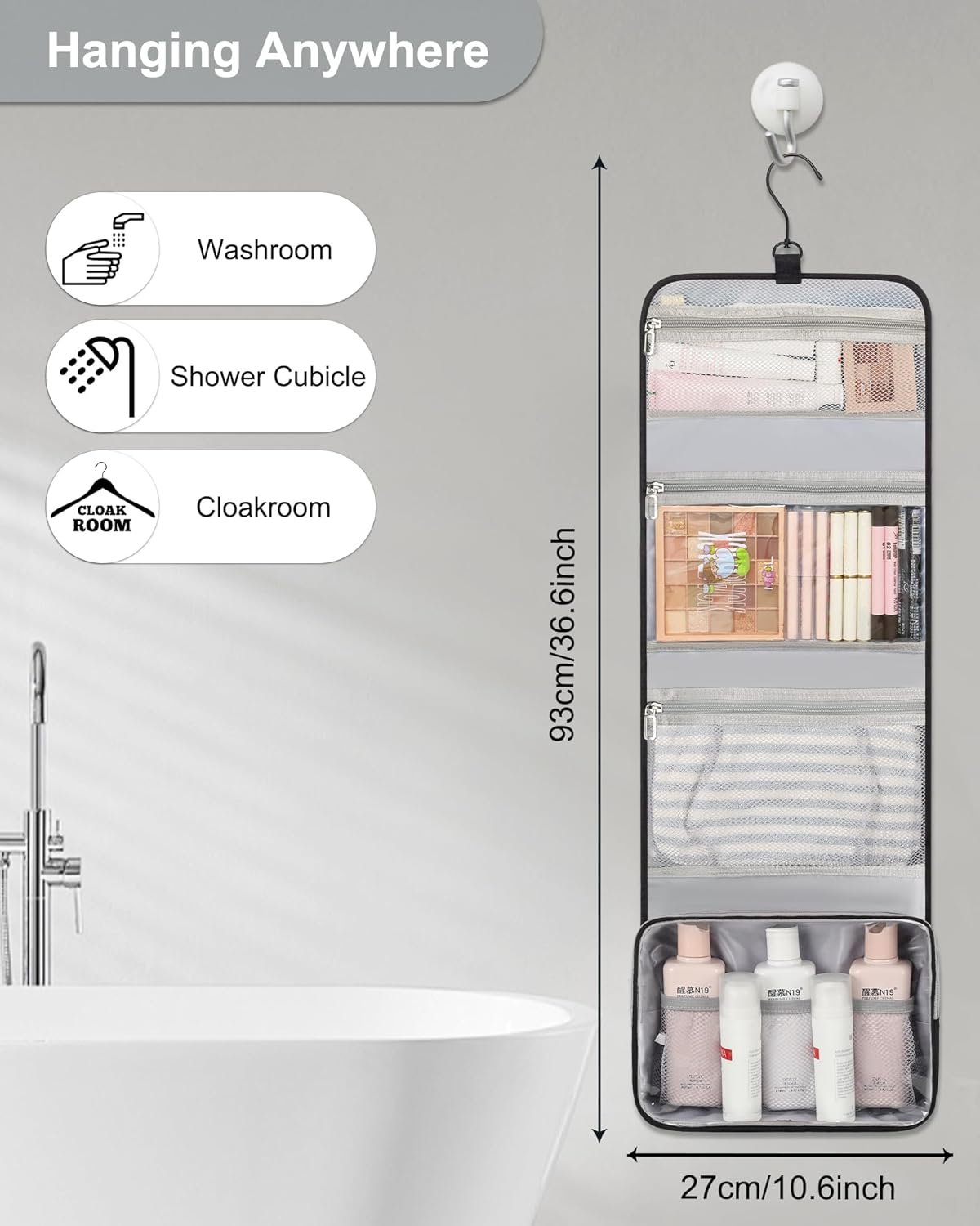 Private Label Waterproof Large Hanging Toiletry Bag Custom Logo Shaving Travel Kit Makeup Organizer Cosmetic Case Manufacturer for Men Women Bathroom Shower Black Private Label Waterproof Large Hanging Toiletry Bag Custom Logo Shaving Travel Kit Makeup Organizer Cosmetic Case Manufacturer for Men Women Bathroom Shower Black