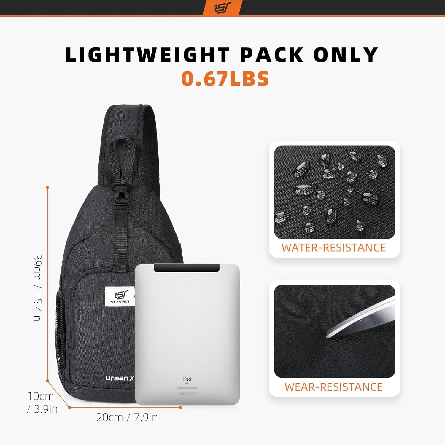 Manufacturer RFID Sling Crossbody Shoulder Bag Backpack Custom Logo Travel Hiking Daypack for Men Women Private Label Black