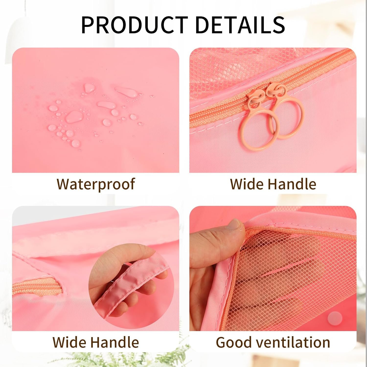 Custom Logo 7PCS Packing Cubes Private Label Suitcase Travel Organizer Bags Manufacturer for Carry-On Luggage Essentials Pink