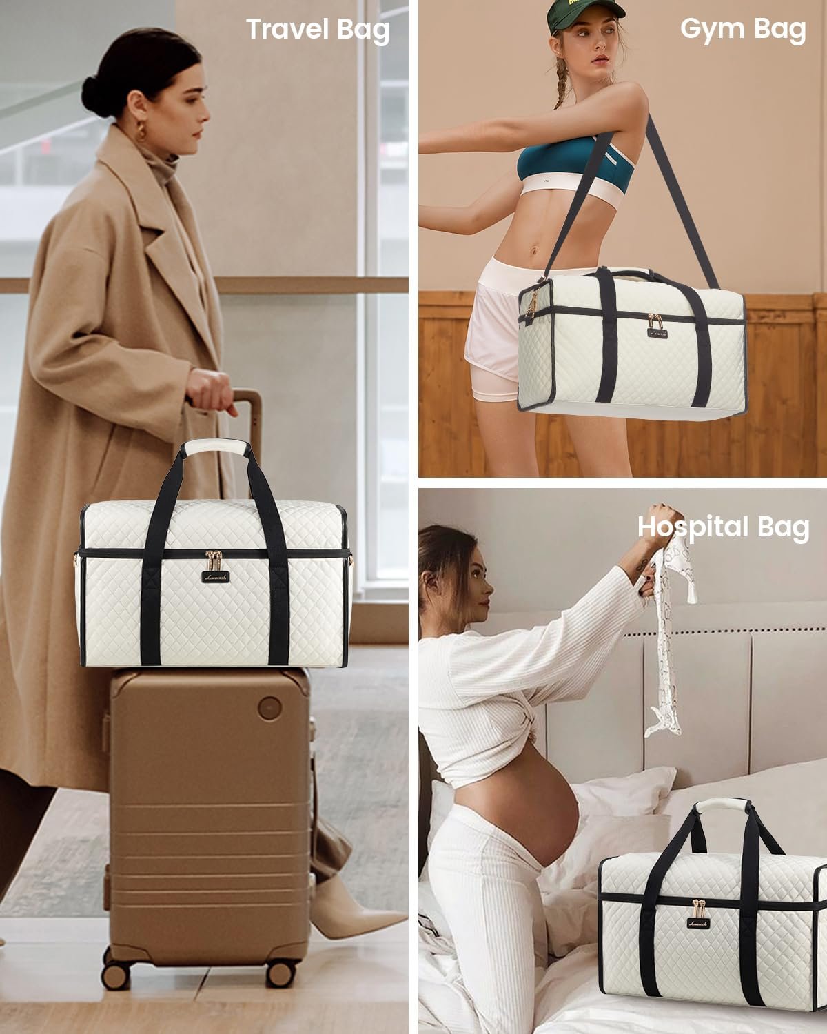 Private Label Travel Duffle Bag Weekender Overnight with Toiletry Wet Pocket Custom Logo Carry-On Size Manufacturer 3pc Set