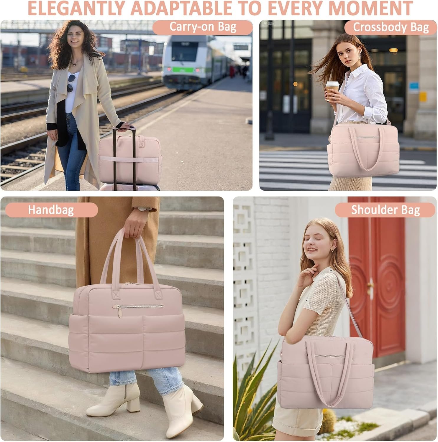 Custom Logo Pink Travel Duffel Weekender Bags for Women Men Private Label Workout Gym Overnight Foldable Lightweight Personal Item Carry On Tote Hospital Bag Manufacturer