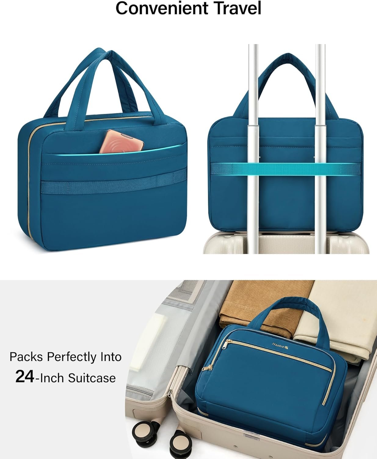 Custom Logo Hanging Travel Toiletry Bag for Women Water-Resistant Private Label Makeup Organizer with Hook Cosmetic Bag for Bathroom and Travel Essentials Manufacturer Off White