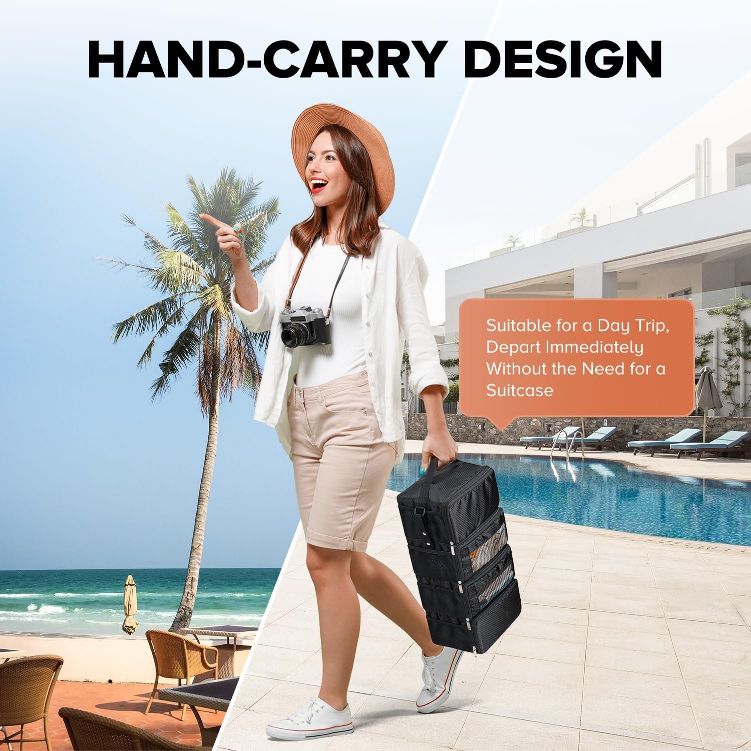 Custom Logo Suitcase Organizer Hanging Shelves Packing Cubes Private Label Collapsible Travel Luggage Portable Carry-on Manufacturer