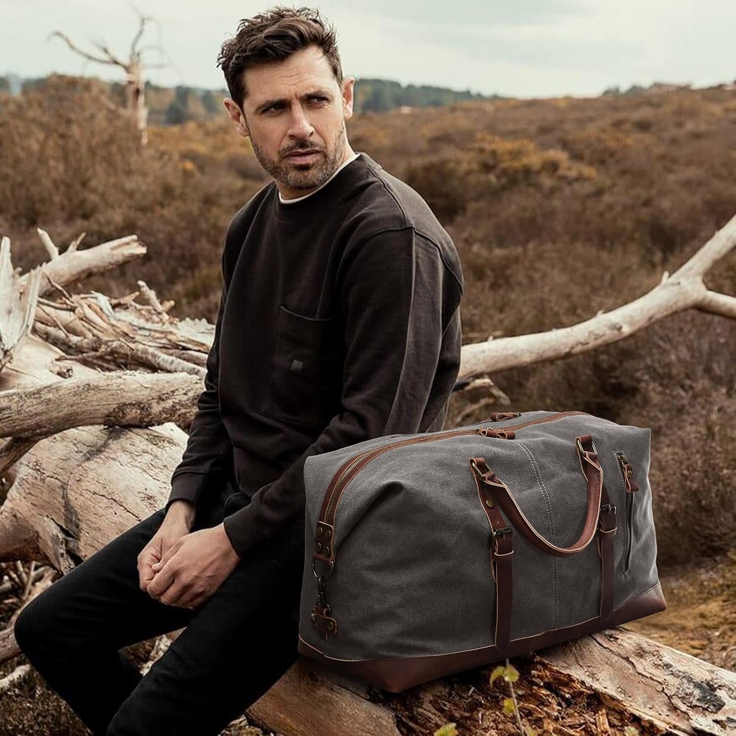 Private Label Canvas Duffel Bag for Travel Carry-On Weekender Custom Logo for Men Manufacturer