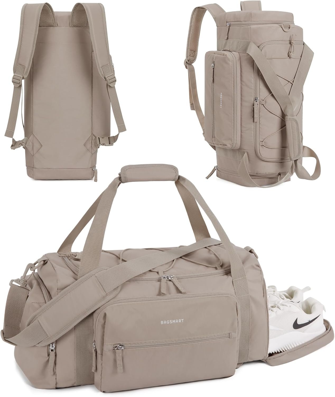 Custom Logo 4-in-1 Gym Bag Women Men Private Label TSA Lightweight Duffle Bag Travel Shoe Compartment Wet Pocket 22L/30L/38L Tactical Backpack 40oz Water Bottle Holder Manufacturer