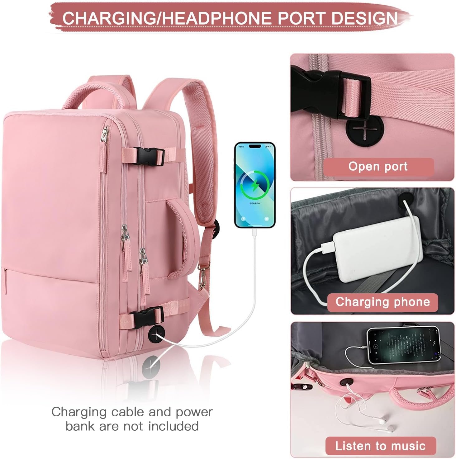 Custom Logo Carry On Travel Backpack for Women Large 40L Personal Item Luggage Private Label 17 Inch Laptop Backpack TSA Flight Approved Casual Daypack Manufacturer with 2 Toiletry Bags Pink Custom Logo Carry On Travel Backpack for Women Large 40L Personal Item Luggage Private Label 17 Inch Laptop Backpack TSA Flight Approved Casual Daypack Manufacturer with 2 Toiletry Bags Pink