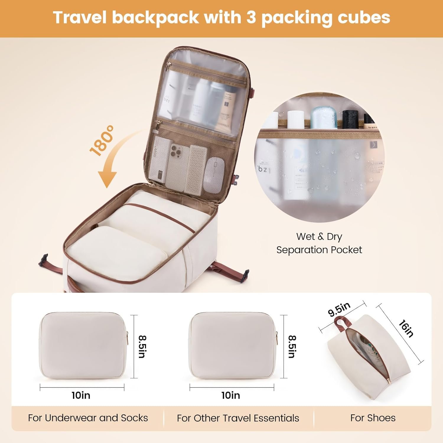 Custom Logo 40L Travel Backpack for Women Carry-On Luggage Flight Approved with 3 Packing Cubes Waterproof Fits 17 Inch Laptop Private Label Overnight Weekender Business Daypack Manufacturer Custom Logo 40L Travel Backpack for Women Carry-On Luggage Flight Approved with 3 Packing Cubes Waterproof Fits 17 Inch Laptop Private Label Overnight Weekender Business Daypack Manufacturer