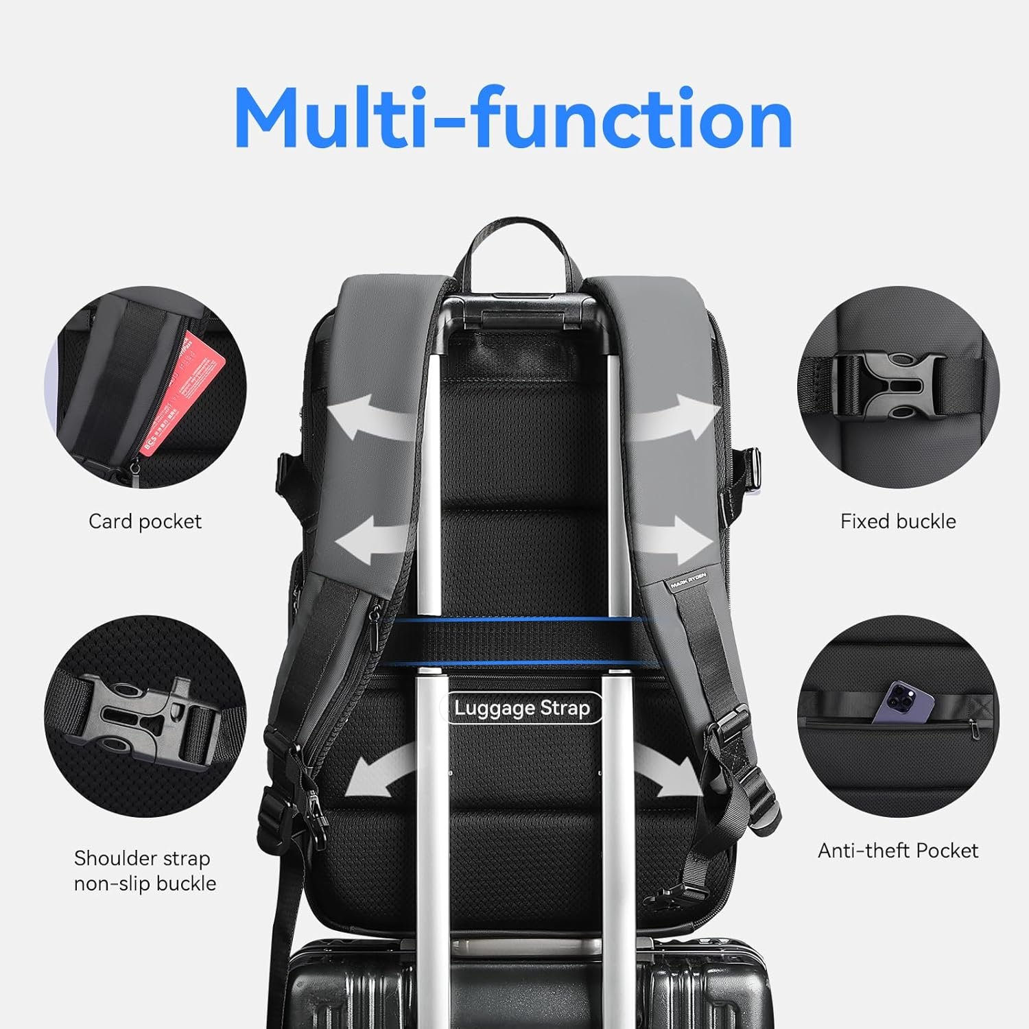 Private Label 40L Airline Approved Travel Backpack for Men with USB Charging Port Custom Logo 17.3 Inch Waterproof Business Laptop Backpack Manufacturer