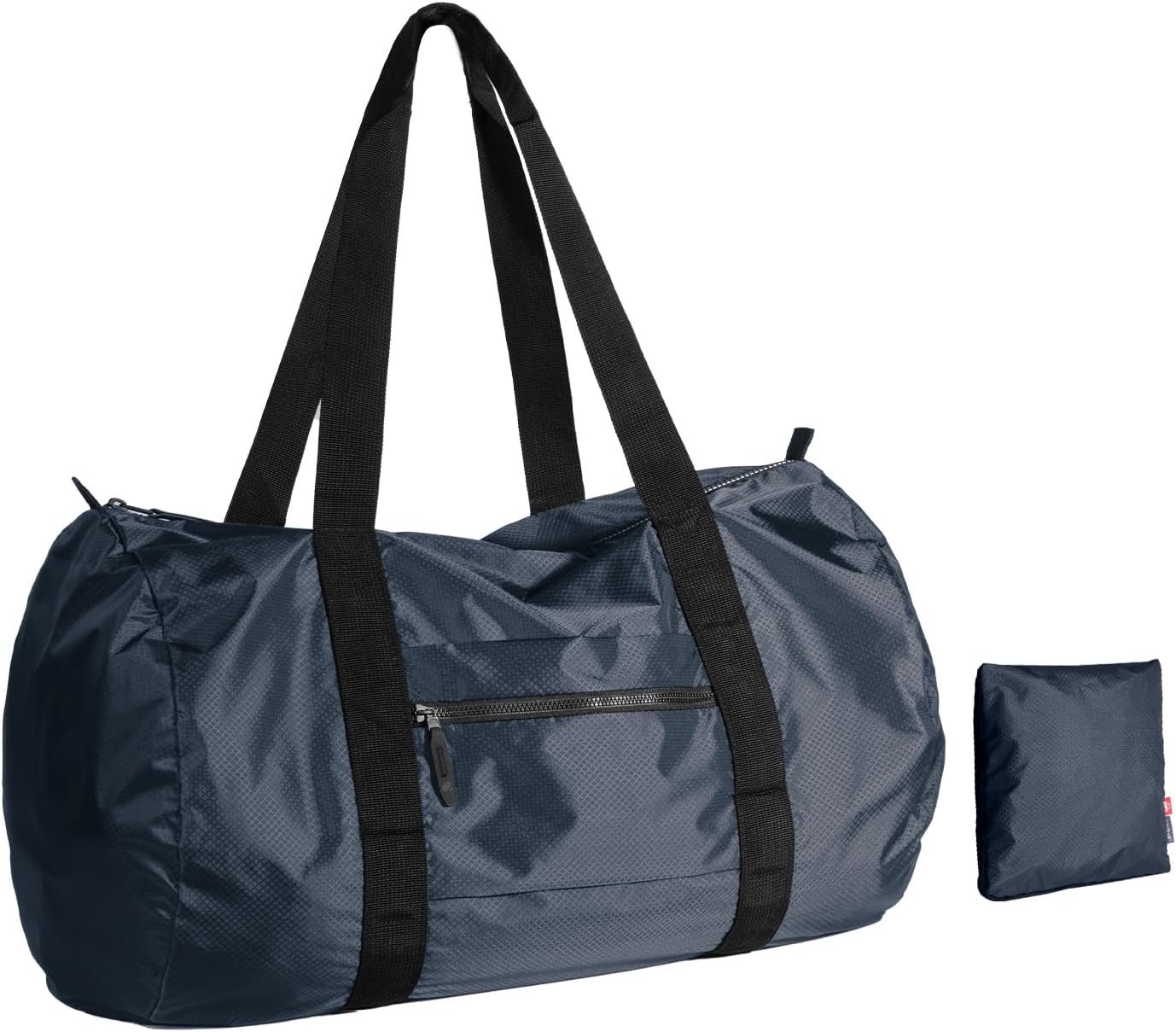 Custom Logo Lightweight Travel Duffel Bag Private Label Water-Resistant Sports Gym Bag Manufacturer 32L Foldable Weekender Bag for Fitness Hiking Camping Navy Blue