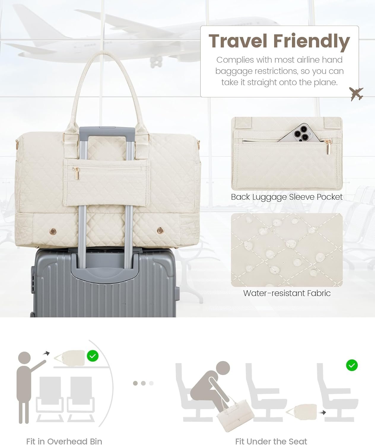 Private Label Travel Duffle Bag for Women Weekender Overnight Carry On Gym Duffel with Shoe Compartment Toiletry Bag Wet Pocket Custom Logo Hospital Labor Delivery Bag Manufacturer 3 Pcs Set