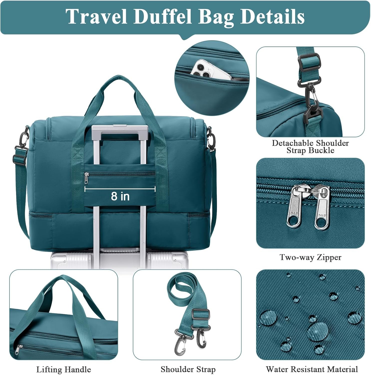 Private Label Extra Large Travel Duffel Bag Carry-On Overnight Weekender with Custom Logo Shoes Compartment for Women Business Trips Sports Hospital Manufacturer