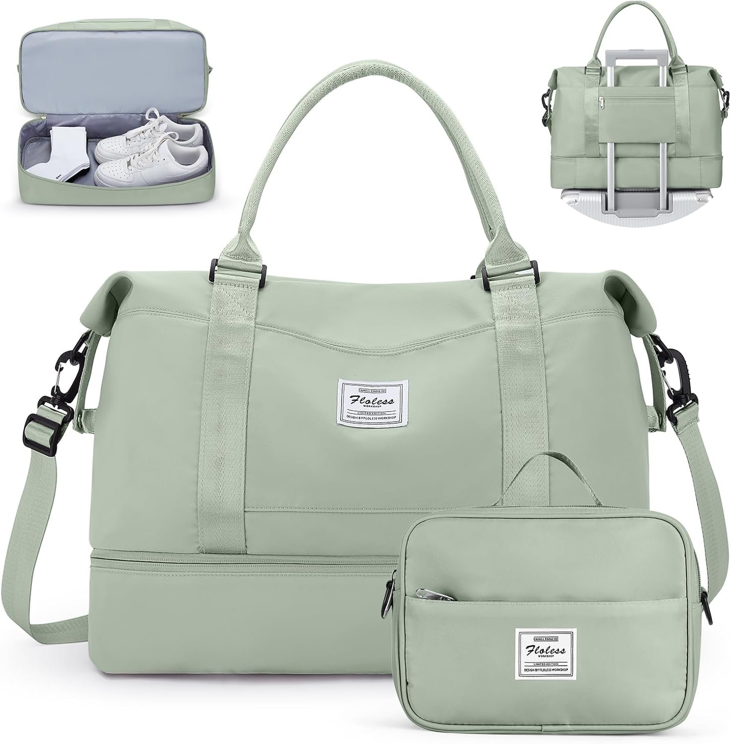 Custom Logo Travel Duffel Bag with Shoes Compartment Private Label Carry On Overnight Weekender Bag for Women Spirit Airlines 18x14x8 Personal Item Manufacturer Custom Logo Travel Duffel Bag with Shoes Compartment Private Label Carry On Overnight Weekender Bag for Women Spirit Airlines 18x14x8 Personal Item Manufacturer