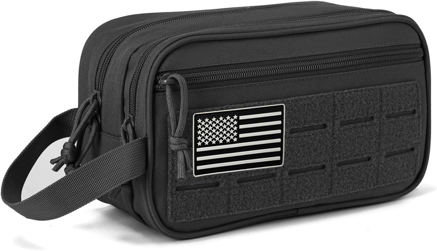 Custom Logo Tactical Toiletry Bag for Men Hygiene EDC Military MOLLE Pouches Small Dopp Kit Manufacturer Mens Shaving Kit Private Label Travel Shower Bag