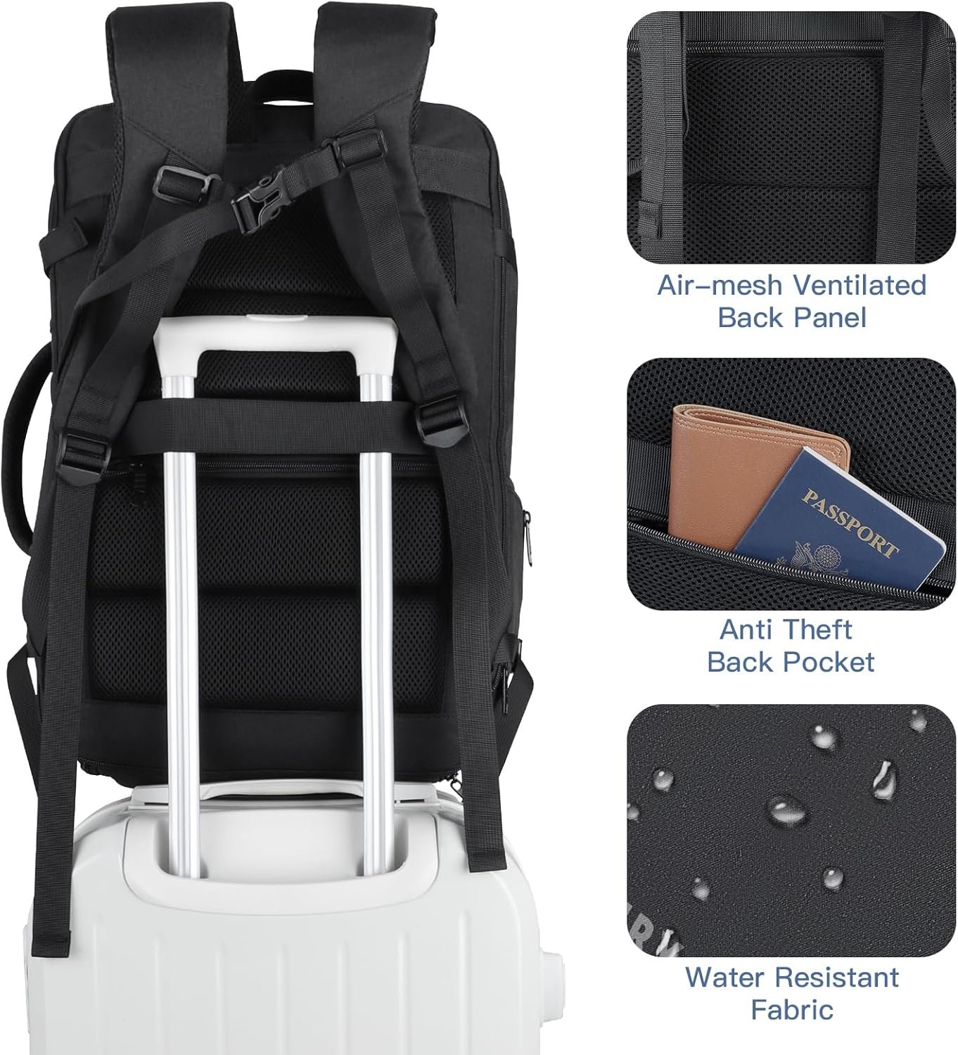 Private Label 50L Carry On Backpack TSA Flight Approved Laptop Travel Bag for Men and Women Custom Logo Large Expandable 40L Daypack Lightweight Business Weekender Manufacturer Black Private Label 50L Carry On Backpack TSA Flight Approved Laptop Travel Bag for Men and Women Custom Logo Large Expandable 40L Daypack Lightweight Business Weekender Manufacturer Black