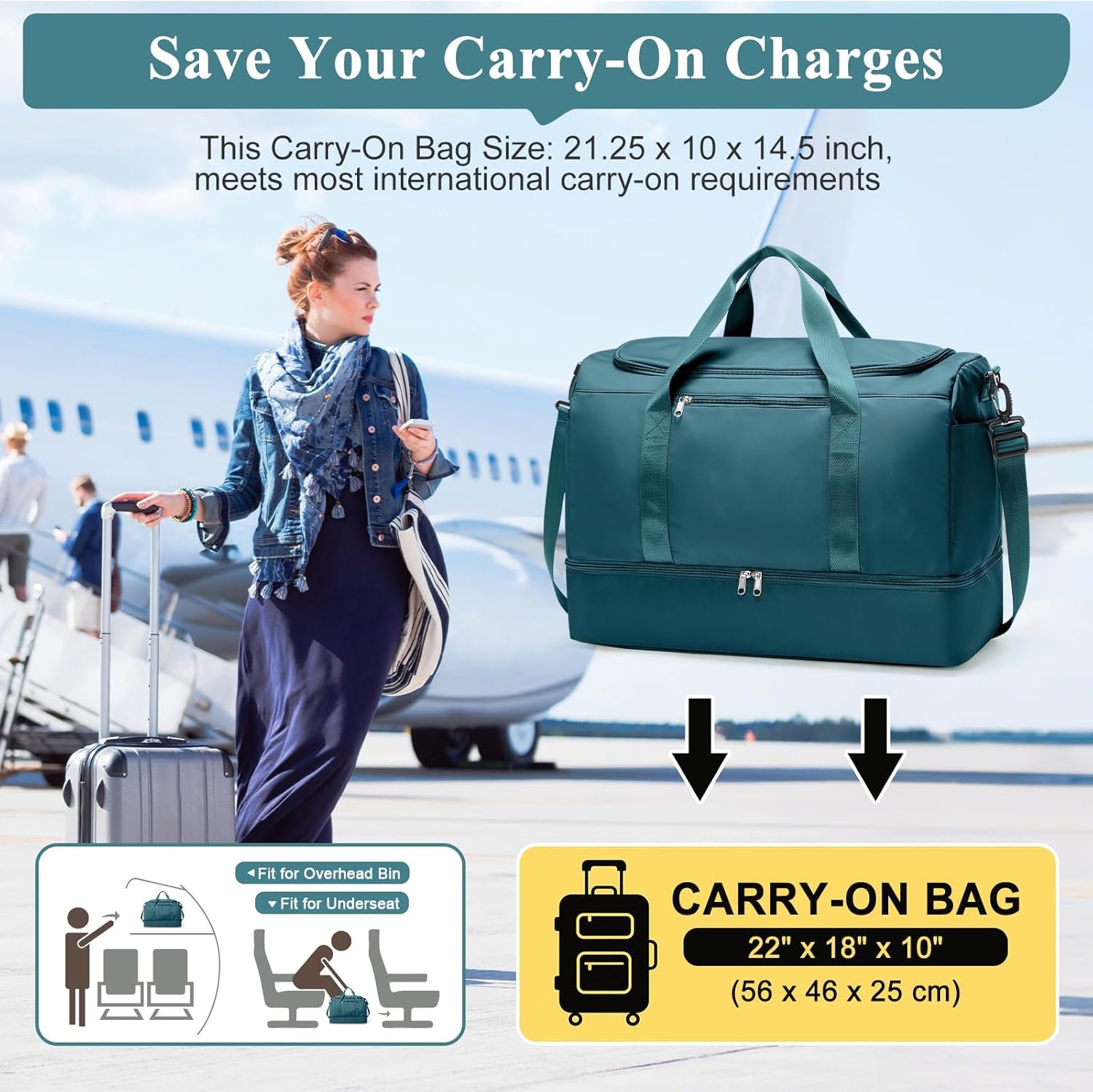 Private Label Extra Large Travel Duffel Bag Carry-On Overnight Weekender with Custom Logo Shoes Compartment for Women Business Trips Sports Hospital Manufacturer