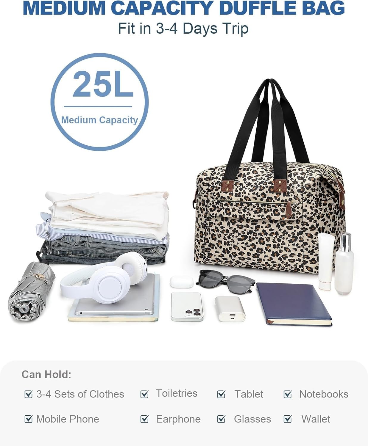 Manufacturer Waterproof Travel Duffle Weekender Overnight Hospital Bag for Women Men with Toiletry Bag, Custom Logo Lightweight Carry On Personal Item Gym Bag for Airplanes Sports Private Label