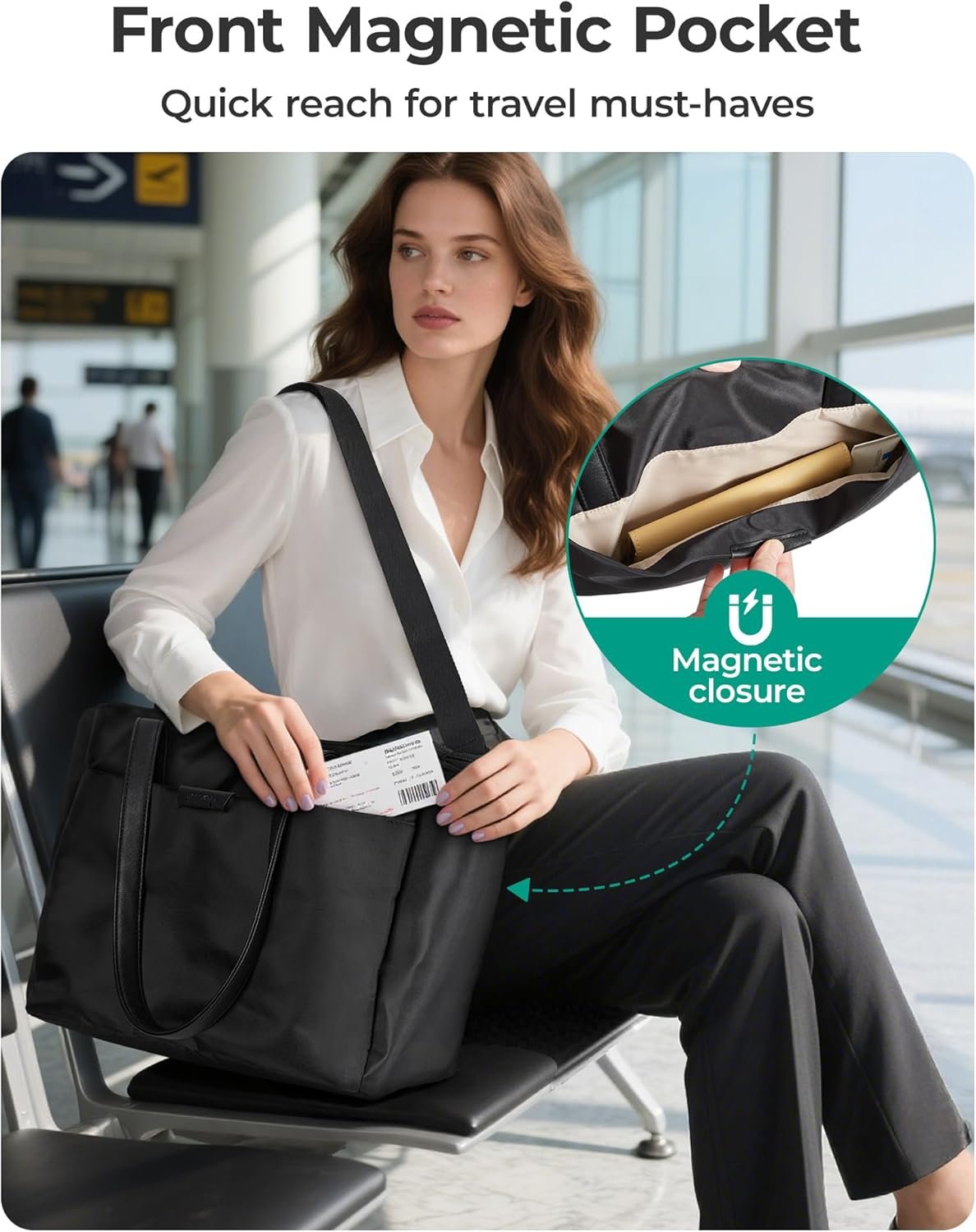 Custom Logo Womens Work Tote Bag with Compartments and Zipper Private Label Crossbody Shoulder Handbag with Strap from Manufacturer